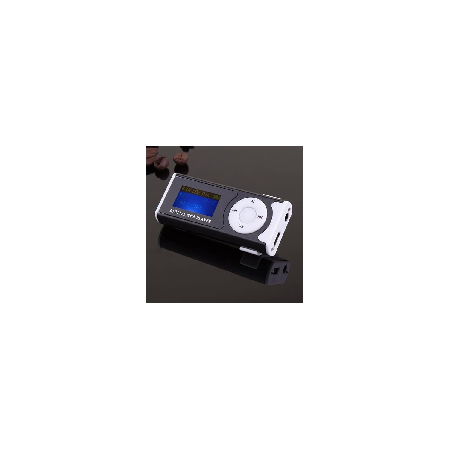 Sports Digital audio player with Flashlight, Clip-on MP3 Music Player with Screen Light - 8GB, Clip-on, Supports TF Card