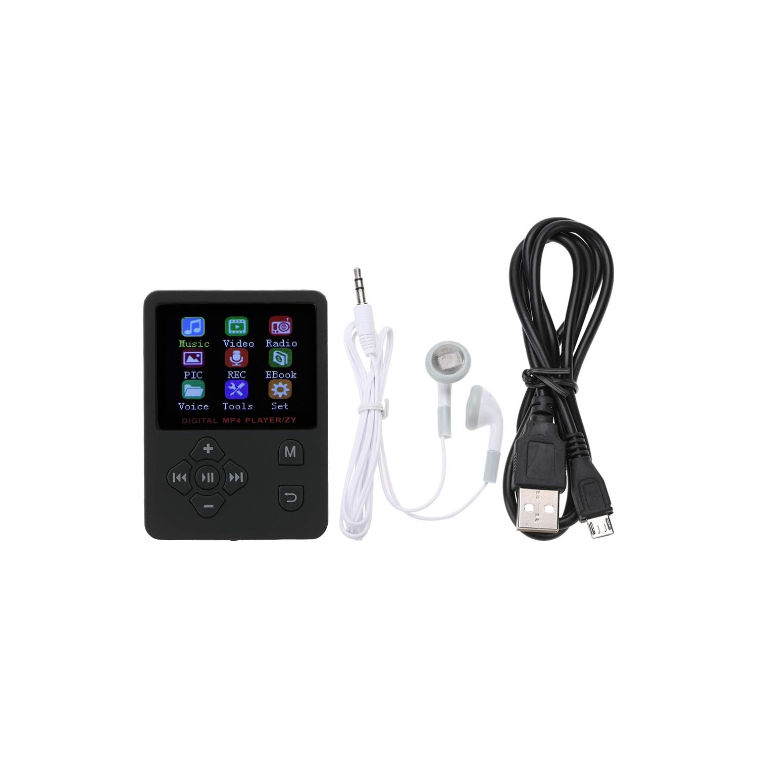 Black portable MP4 music player - 64GB expandable storage | AMV video | Lightweight and portable