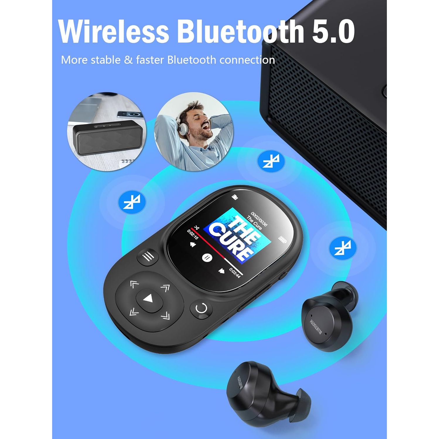 Mini touch screen MP3 player - Digital audio player, portable media player,music player - lossless sound quality, 30g ultra-light, essential for