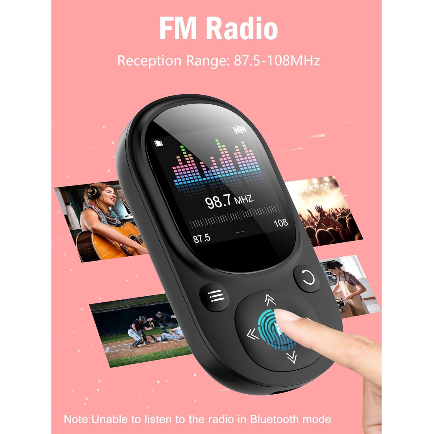 Mini touch screen MP3 player - Digital audio player, portable media player,music player - lossless sound quality, 30g ultra-light, essential for