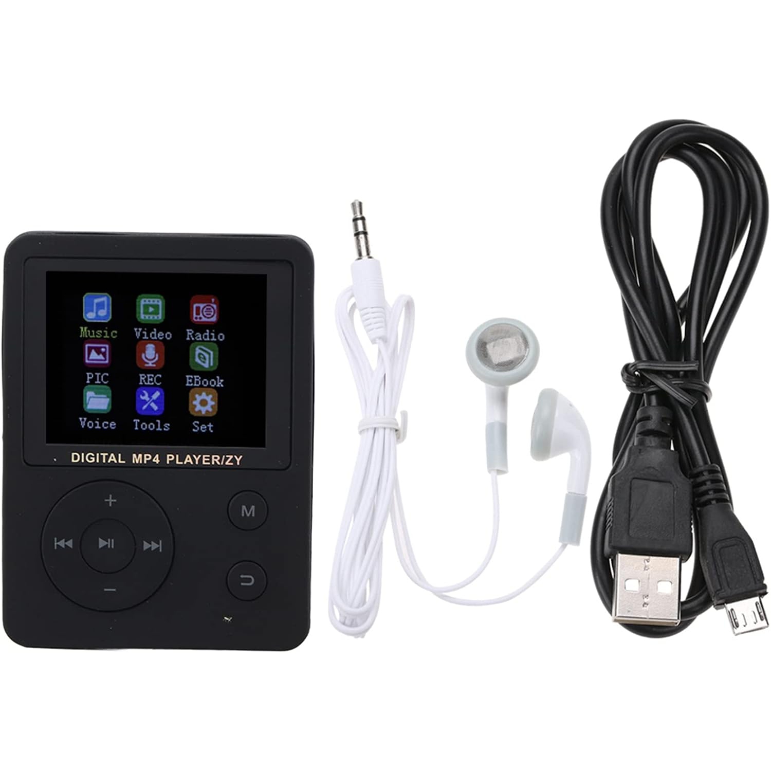 Black portable MP4 music player - 64GB expandable storage | AMV video | Lightweight and portable
