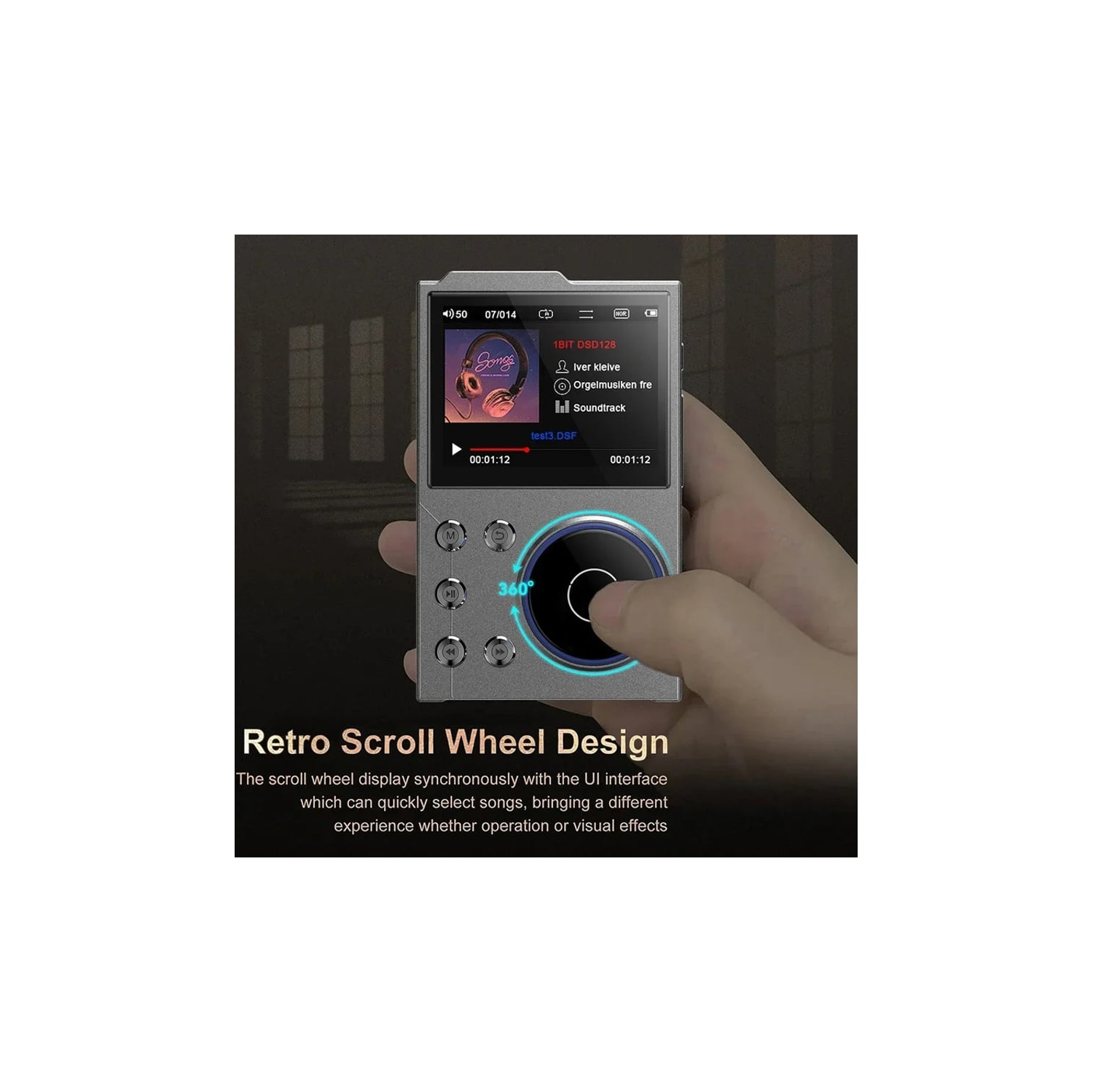 Digital audio player, media player,music player – OTG expansion storage, USB DAC, line output, audiophile-grade sound quality [Black Gold-Bluetooth