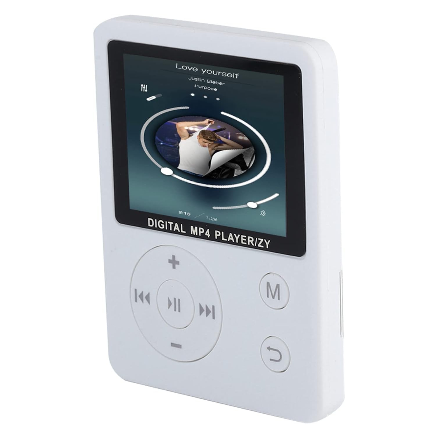 Lecteur MP4 blanc ultramince – Carte 16&nbsp;Go TF incluse | Lecture MP3/AMV | Lecteur de musique | Lecteur audio numérique léger et portatif,