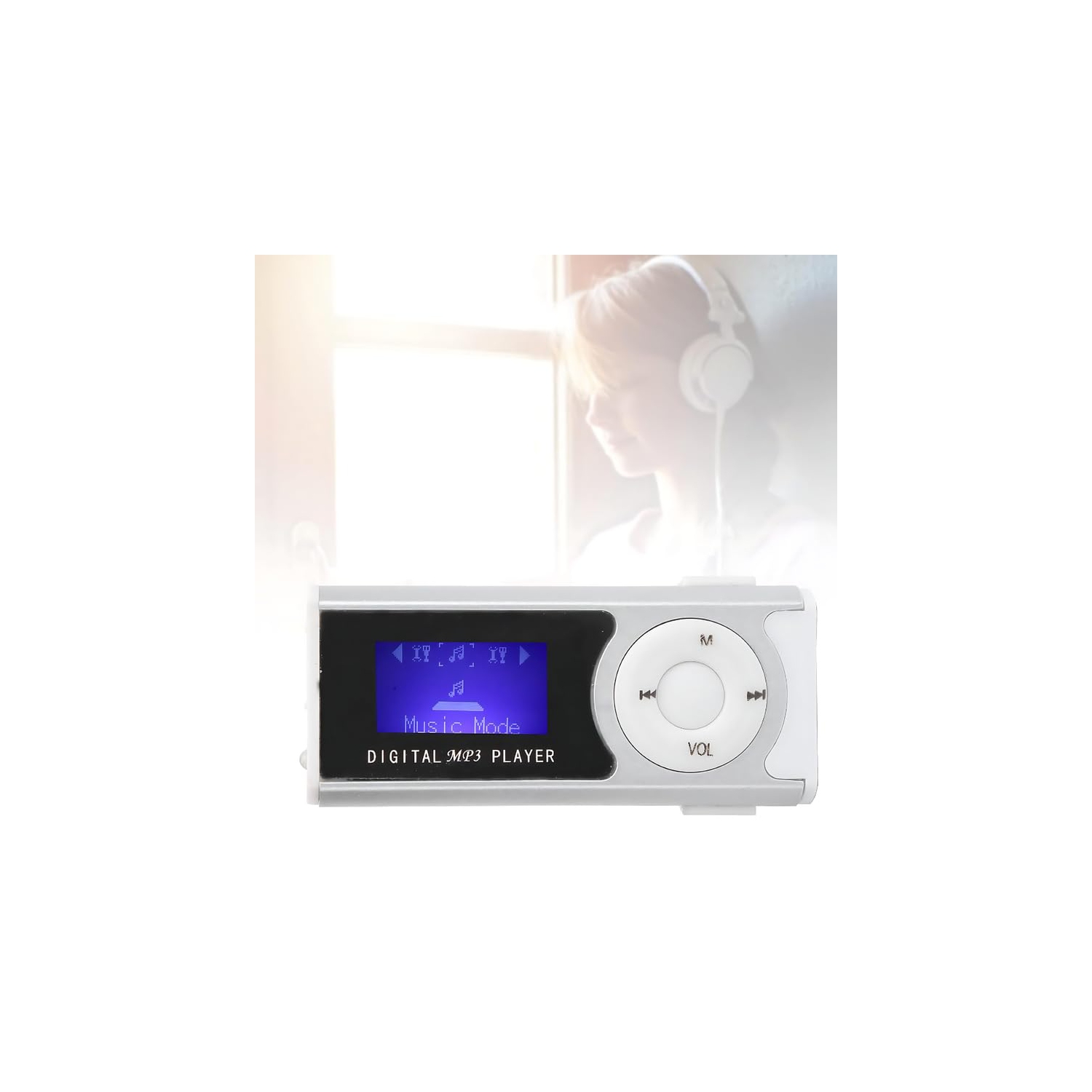 Lecteur MP3 fonctionnel avec éclairage à DEL – 8&nbsp;Go, haut-parleur, lecteur de musique MP3 à mémoire extensible，Lecteur audio numérique, lecteur
