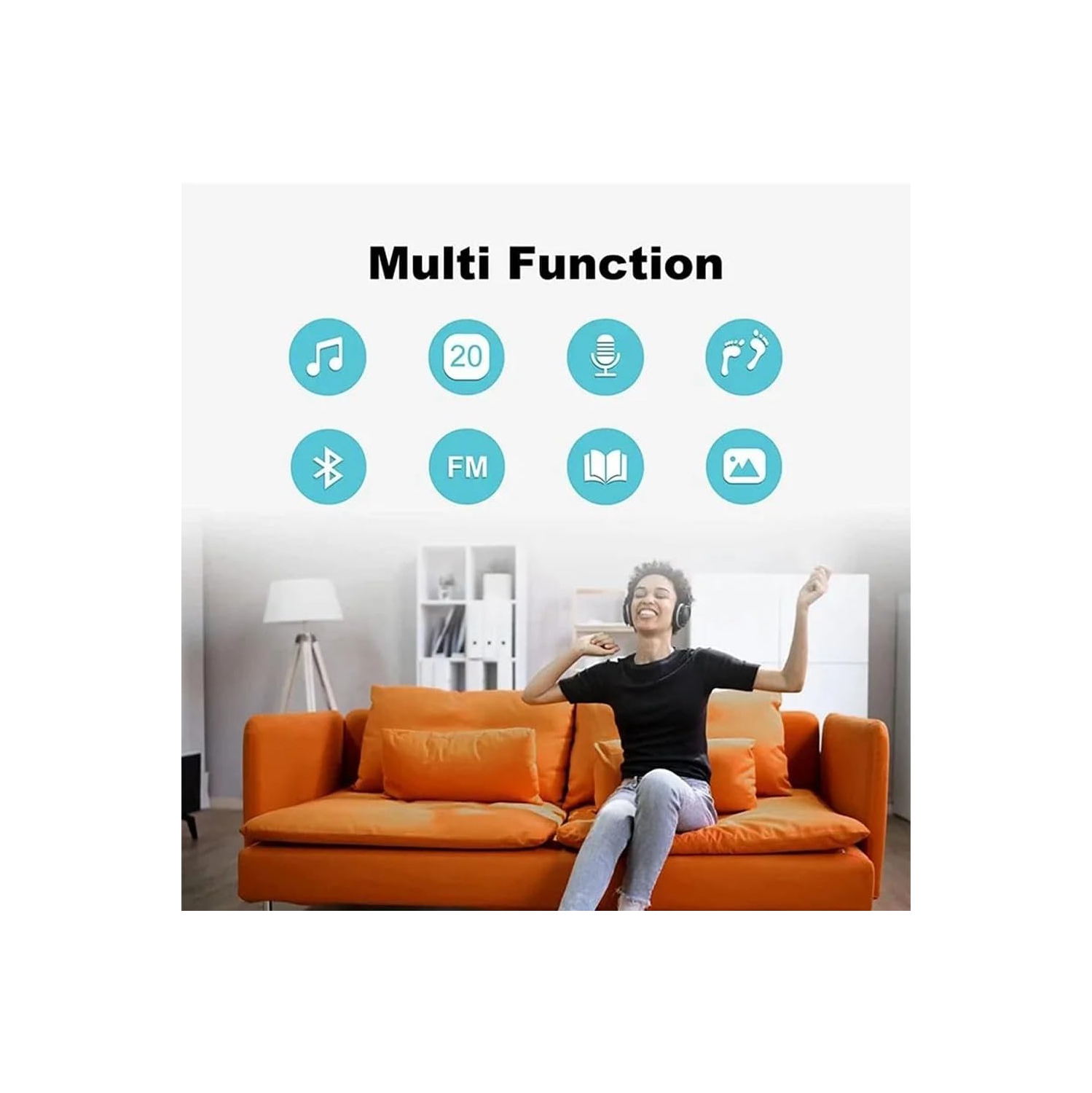 Lecteur de musique portatif, podomètre, pince FM, lecteur MP3 sport, qualité sonore haute fidélité sans perte, Bluetooth 5,0, lecteur de musique de