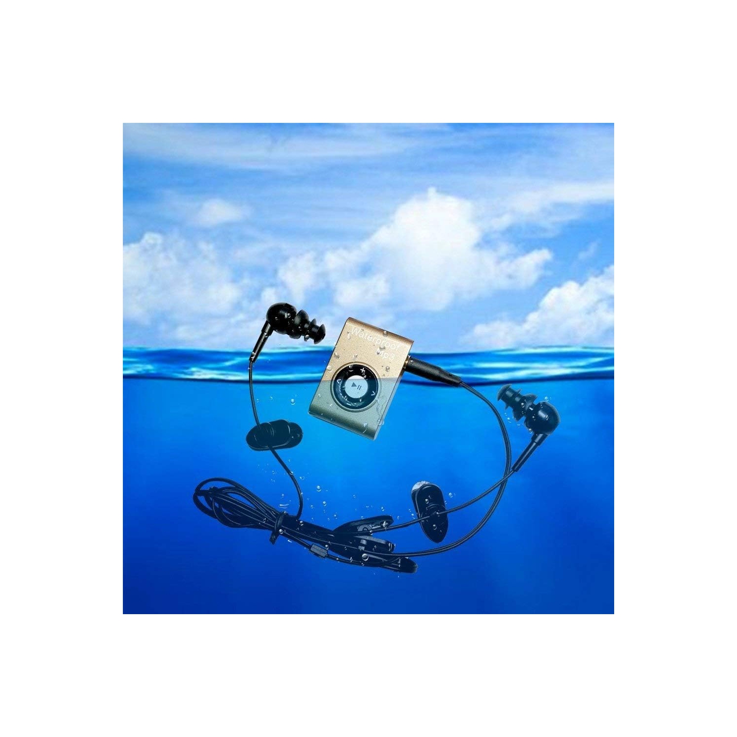 Lecteur MP3 étanche sport – stockage de 1000 chansons, mode lecture aléatoire, idéal pour la natation et le surf