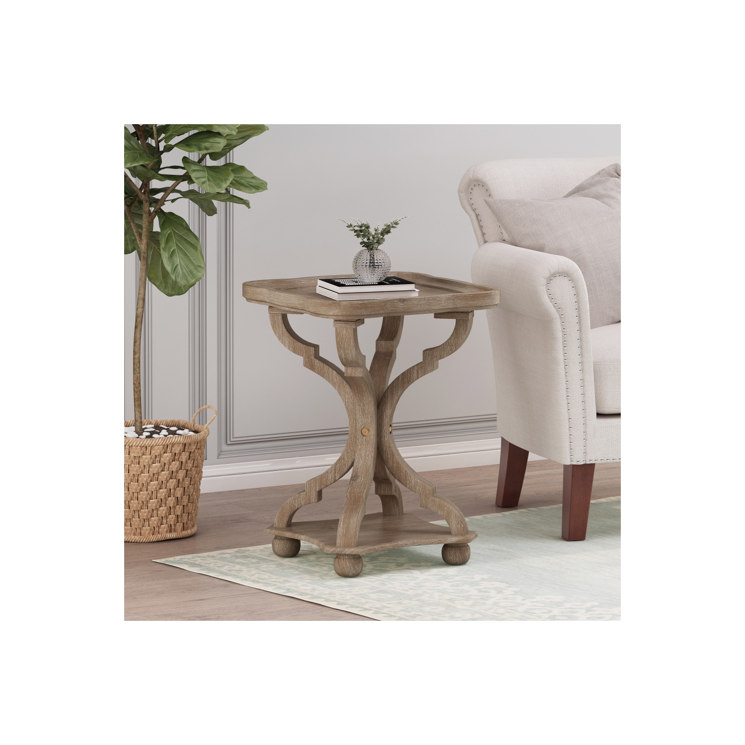 YOULIGHTS Side/End Table Side Table Small End Table Nightstand Classic Bedside Table Rustic Small Sofa Coffee Tables for Living Room,Small Spaces,