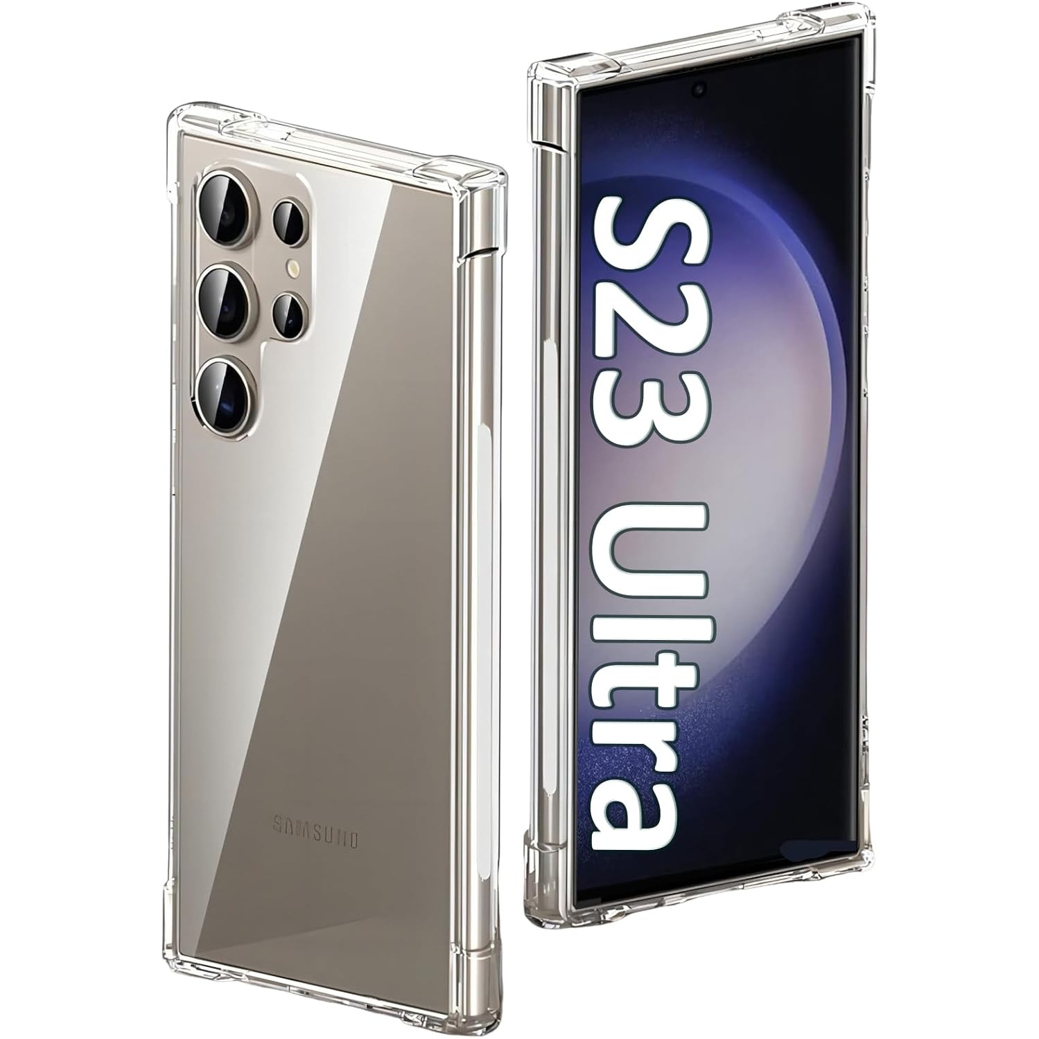 Étui Ultra Clear pour S23 de Samsung avec pare-chocs transparent durable et protection antichoc