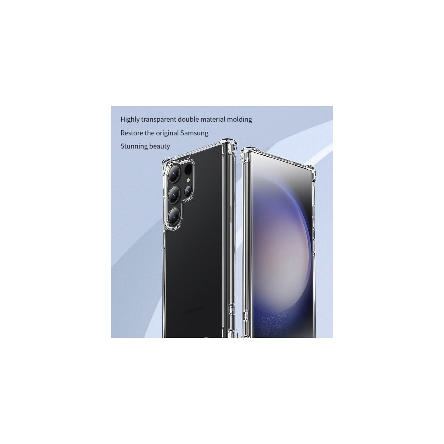 Étui Ultra Clear pour S23 de Samsung avec pare-chocs transparent durable et protection antichoc