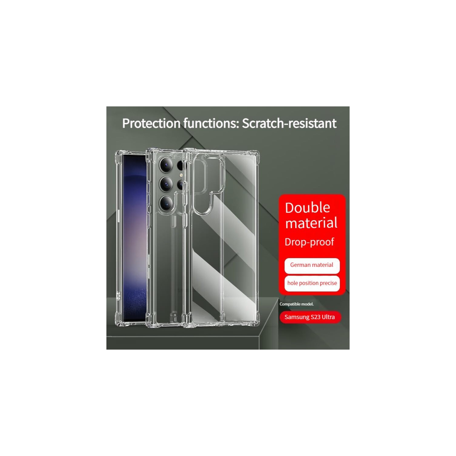 Étui Ultra Clear pour S23 de Samsung avec pare-chocs transparent durable et protection antichoc