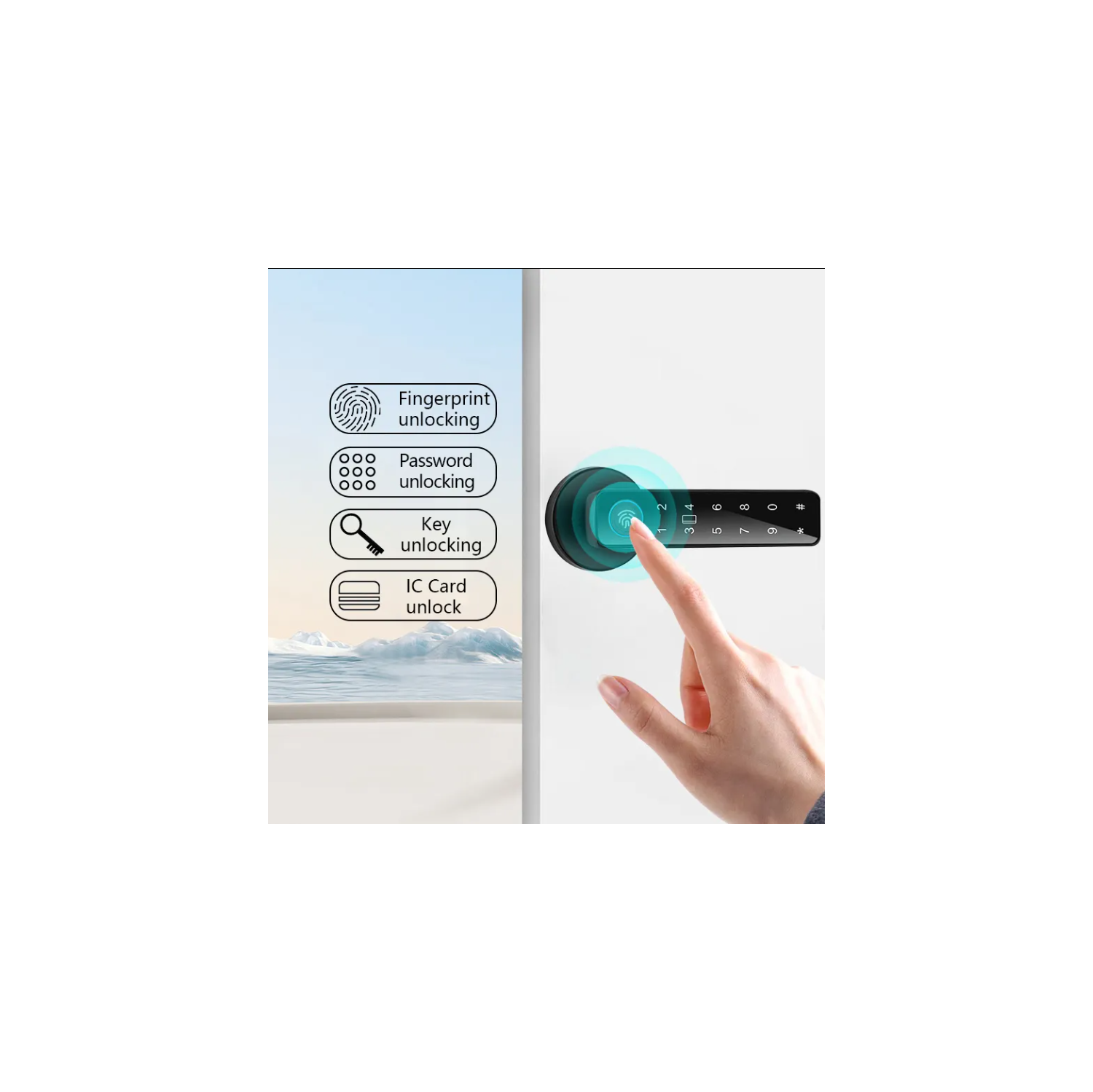 Serrure de porte intelligente électronique maxxus, pièce biométrique sans fil avec lecteur d'empreintes digitales, argenté