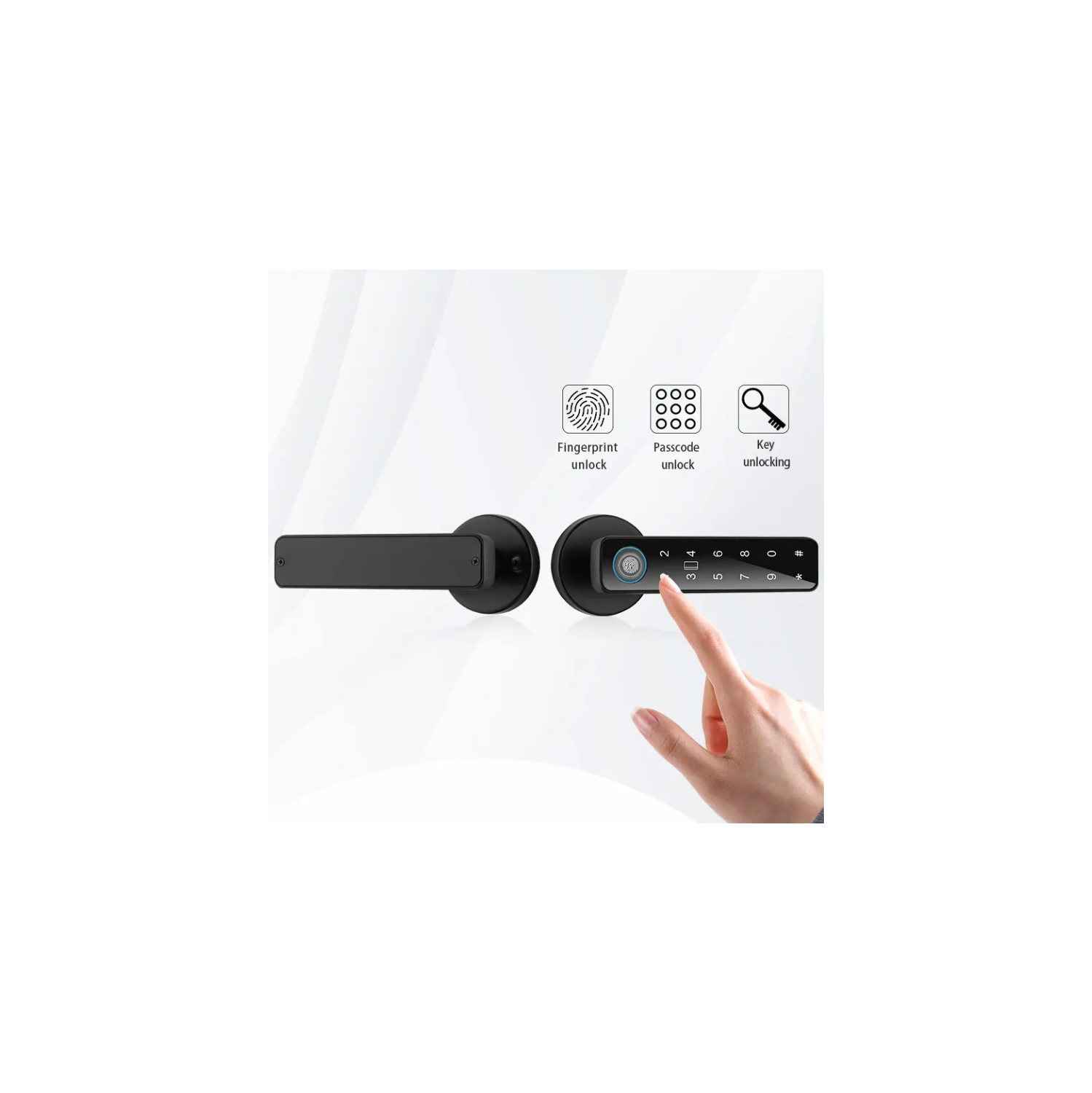 Serrure de porte intelligente électronique maxxus, pièce biométrique sans fil avec lecteur d'empreintes digitales, noir