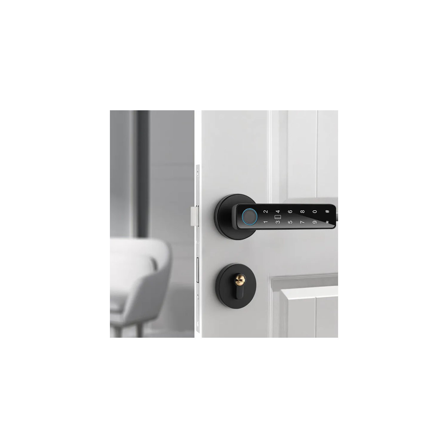 Serrure de porte intelligente électronique maxxus, pièce biométrique sans fil avec lecteur d'empreintes digitales, noir