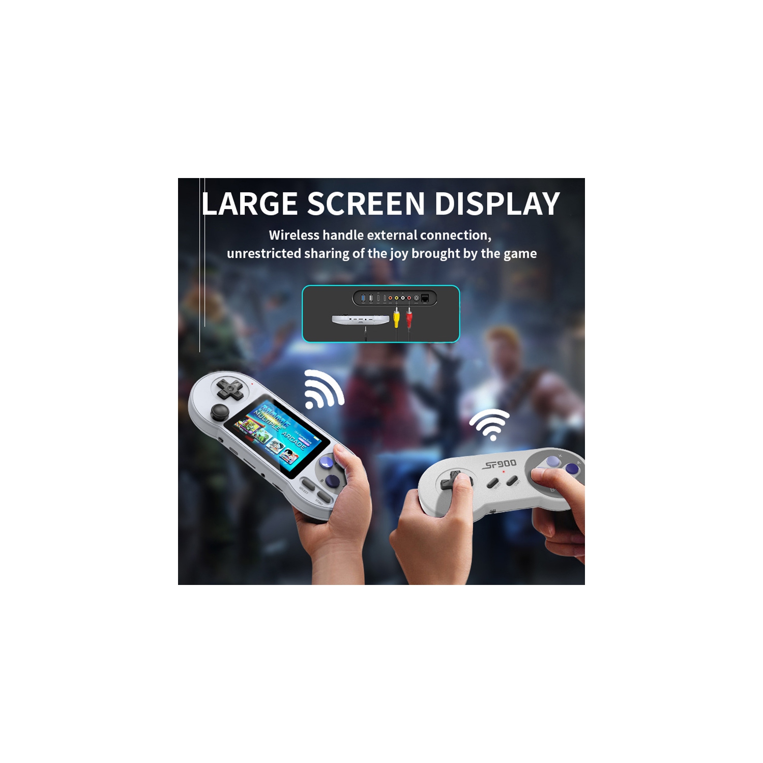 Console de jeu rétro portative Maxxus avec écran 3&nbsp;po HD, 2000 en 1 jeux, blanc