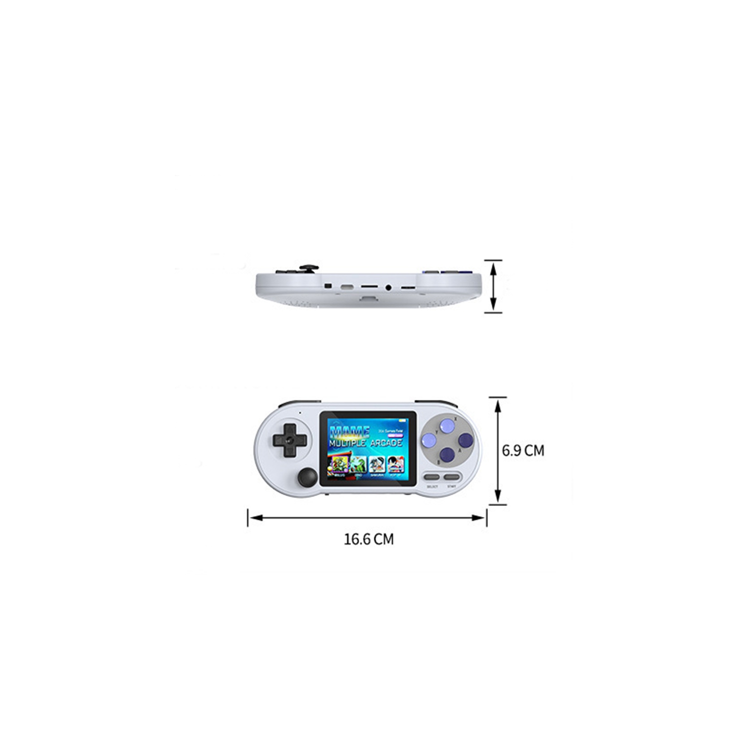 Console de jeu rétro portative Maxxus avec écran 3&nbsp;po HD, 2000 en 1 jeux, blanc