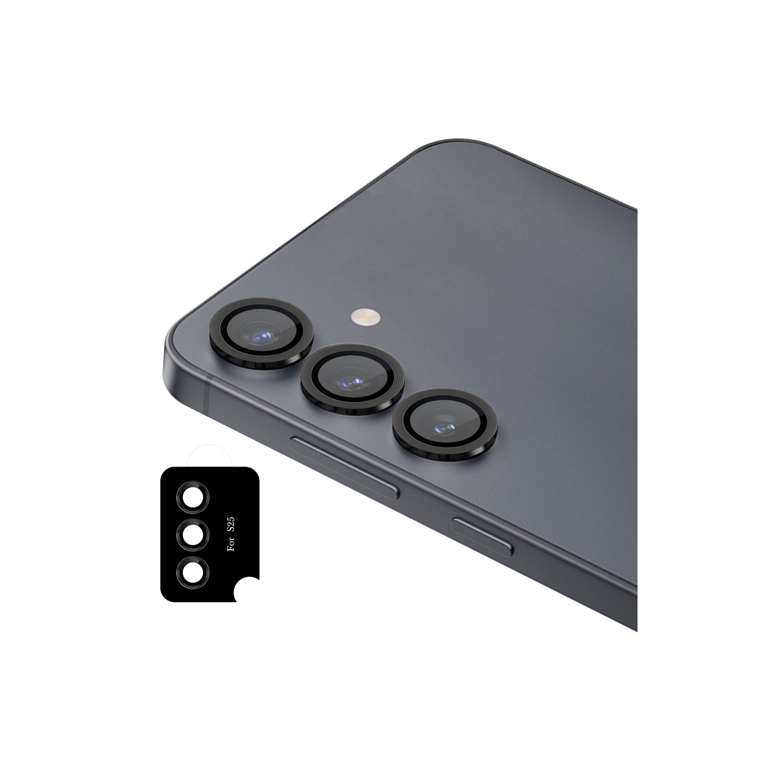 Uolo Shield – Objectif en verre pour appareil photo, Samsung S25, noir