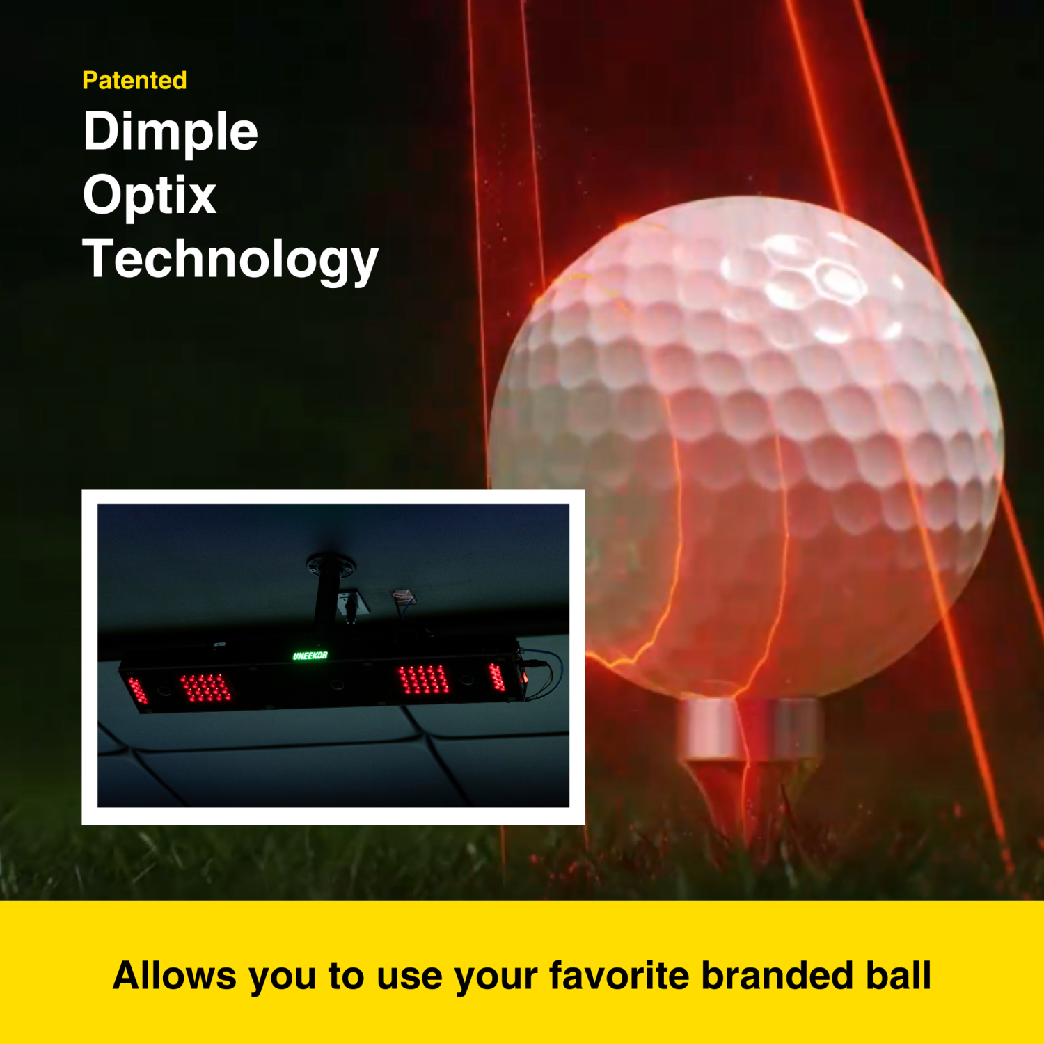 Uneekor Eye XO2 Golf Launch Monitor – 3-Camera Indoor Golf Simulator with 24 Data Points and Trouble Mat Compatibility, Compatible with Refine+,