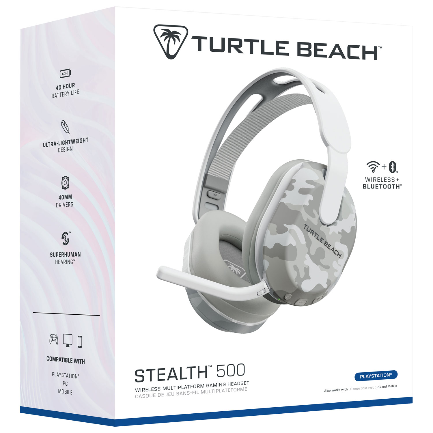 Casque de jeu sans fil Stealth 500 de Turtle Beach pour PS5/PS4/PC - Camouflage arctique