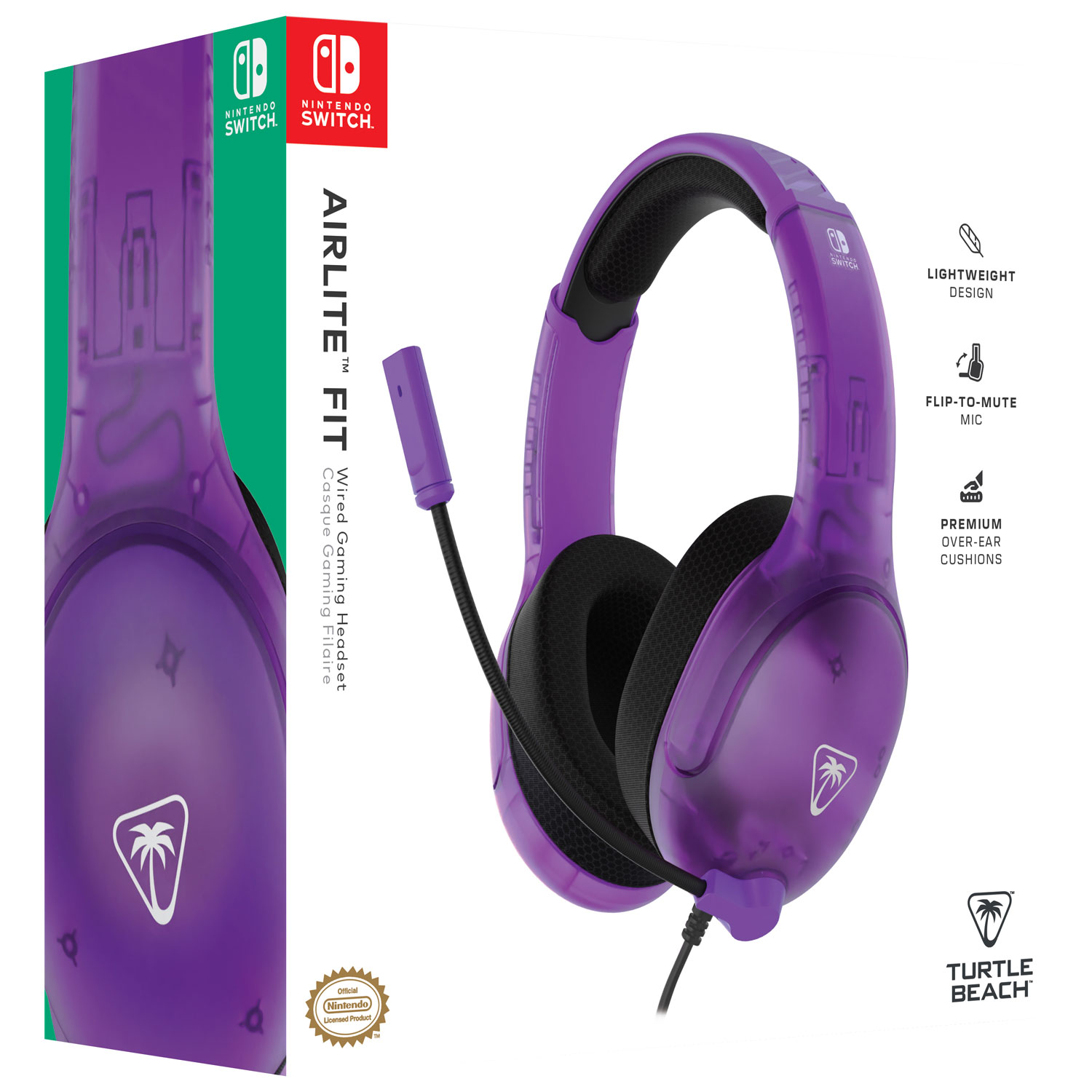 Casque de jeu Airlite Fit de Turtle Beach pour Switch - Violet