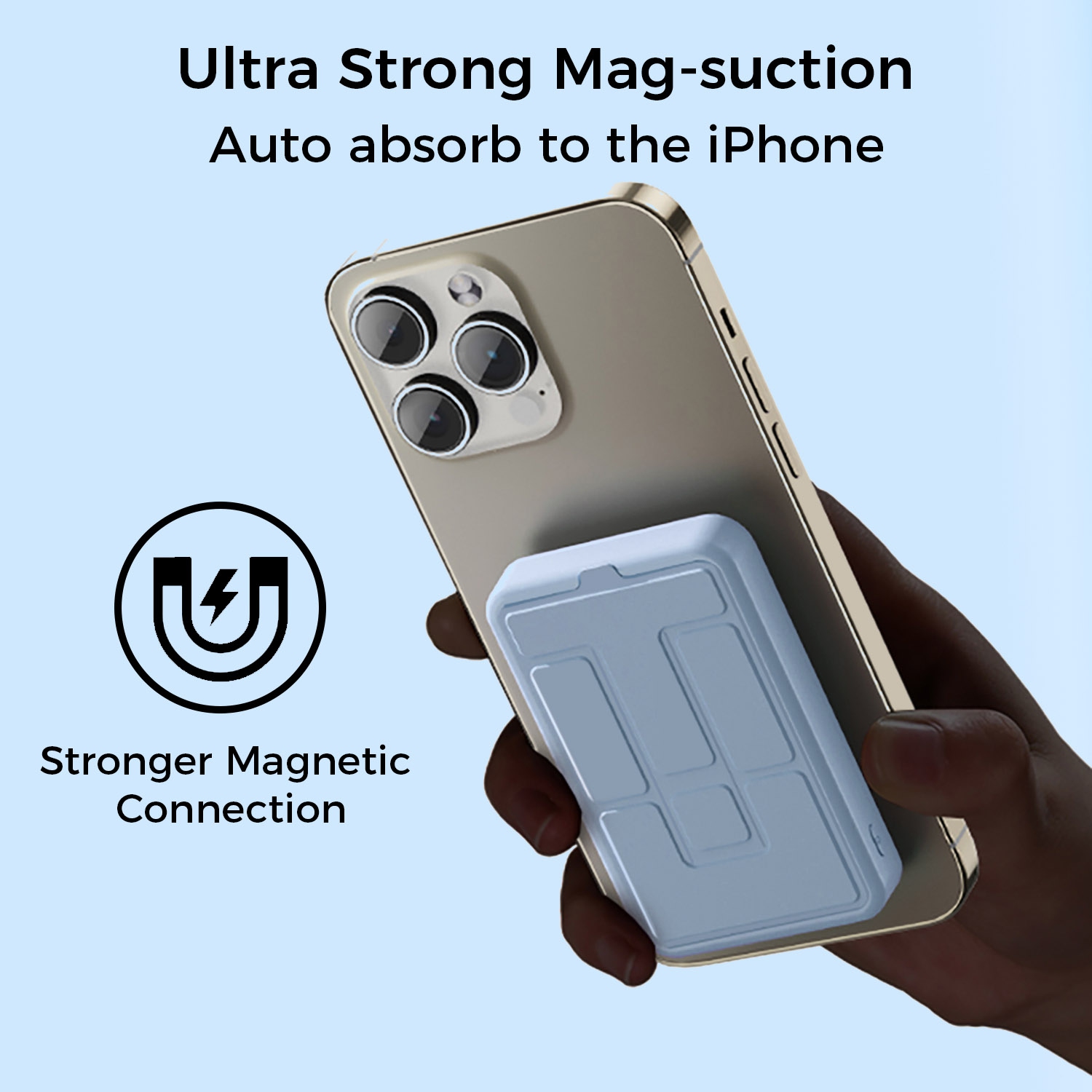 Chargeur portable magnétique sans fil de 10000&nbsp;mAh avec support pour téléphone