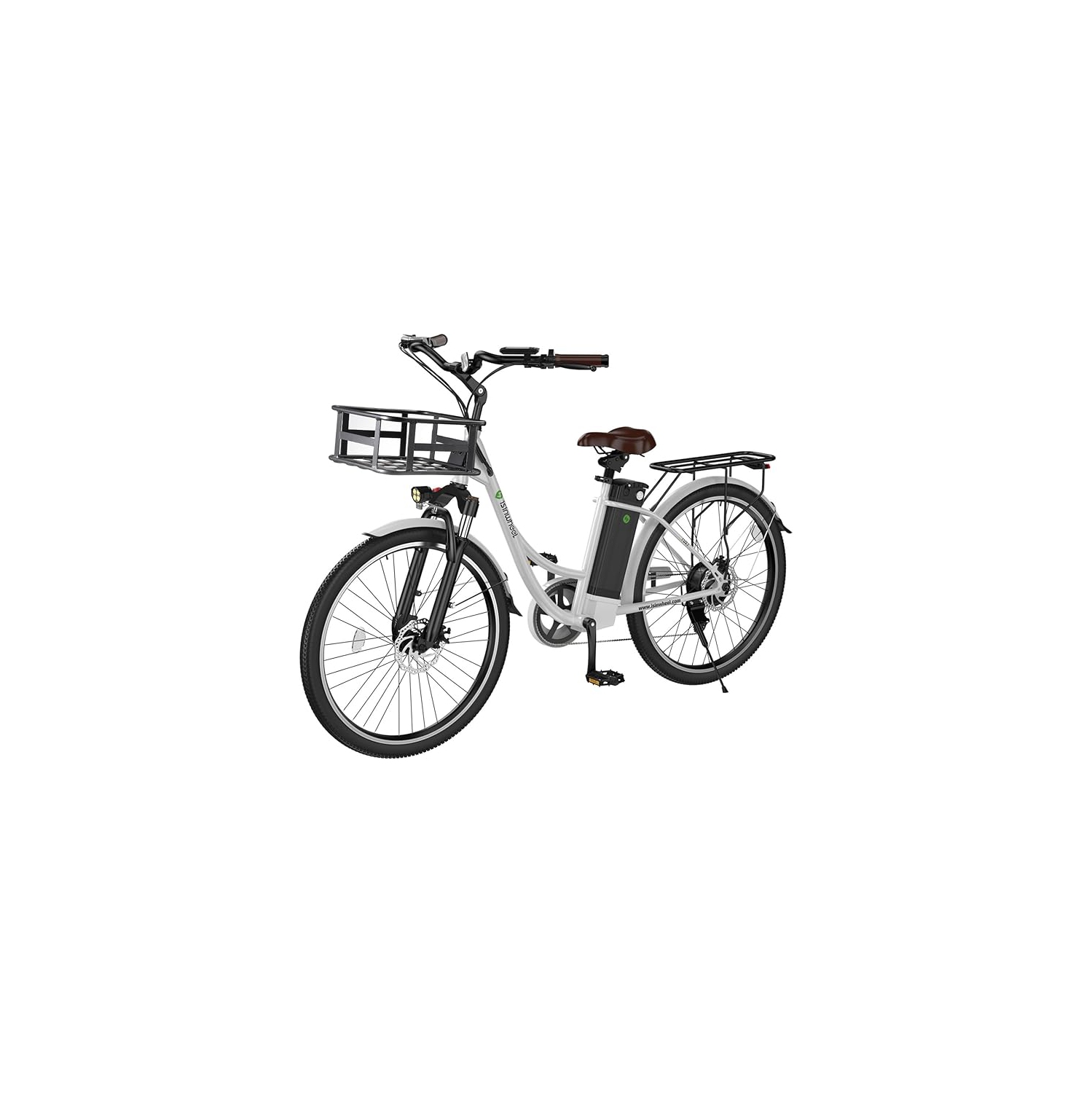 Vélo électrique U2 avec panier d'isinwheel - Blanc