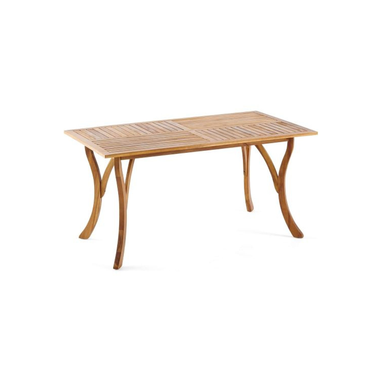 YOULIGHTS 59 Inch Rectangular Solid Wood Table Dining Table,Teak Finish for Outdoor ＆ indoor