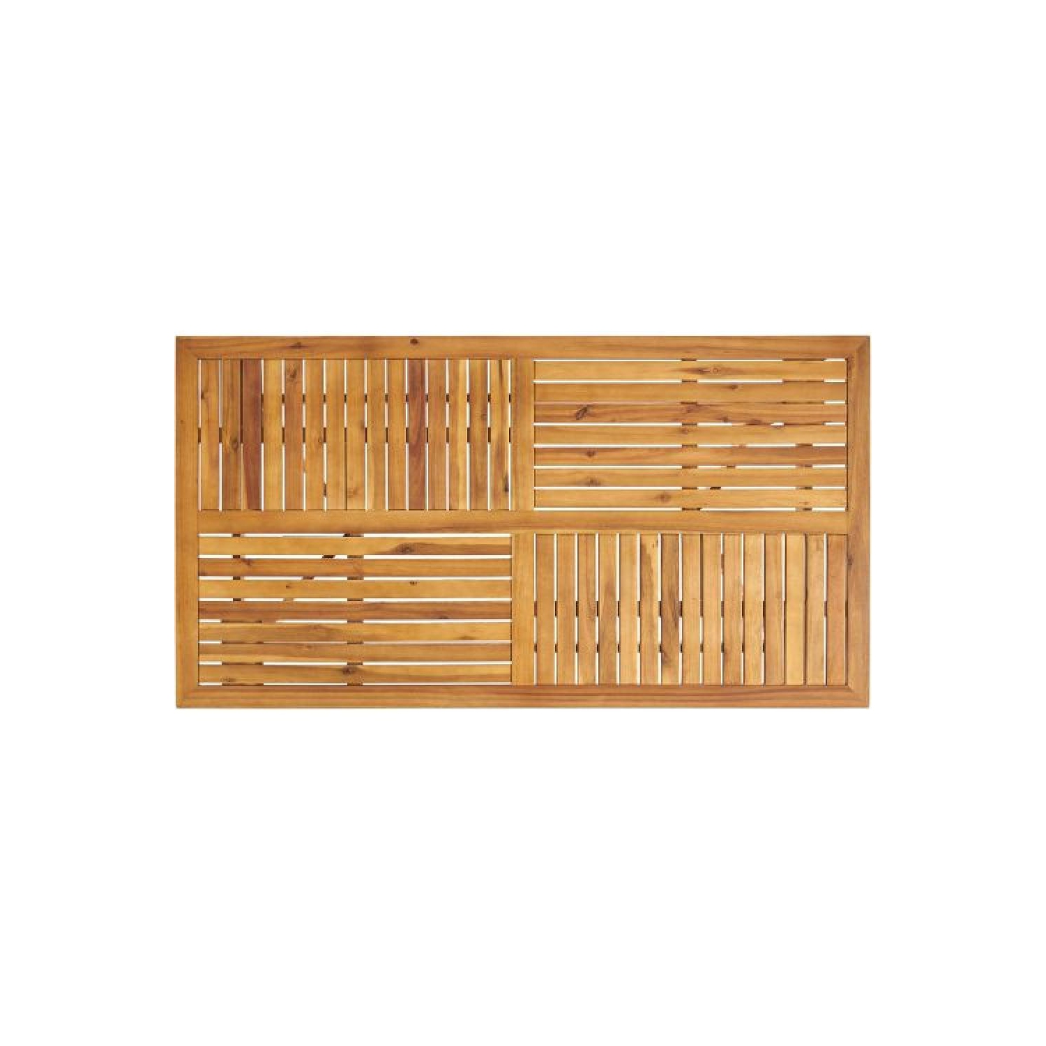 YOULIGHTS 59 Inch Rectangular Solid Wood Table Dining Table,Teak Finish for Outdoor ＆ indoor