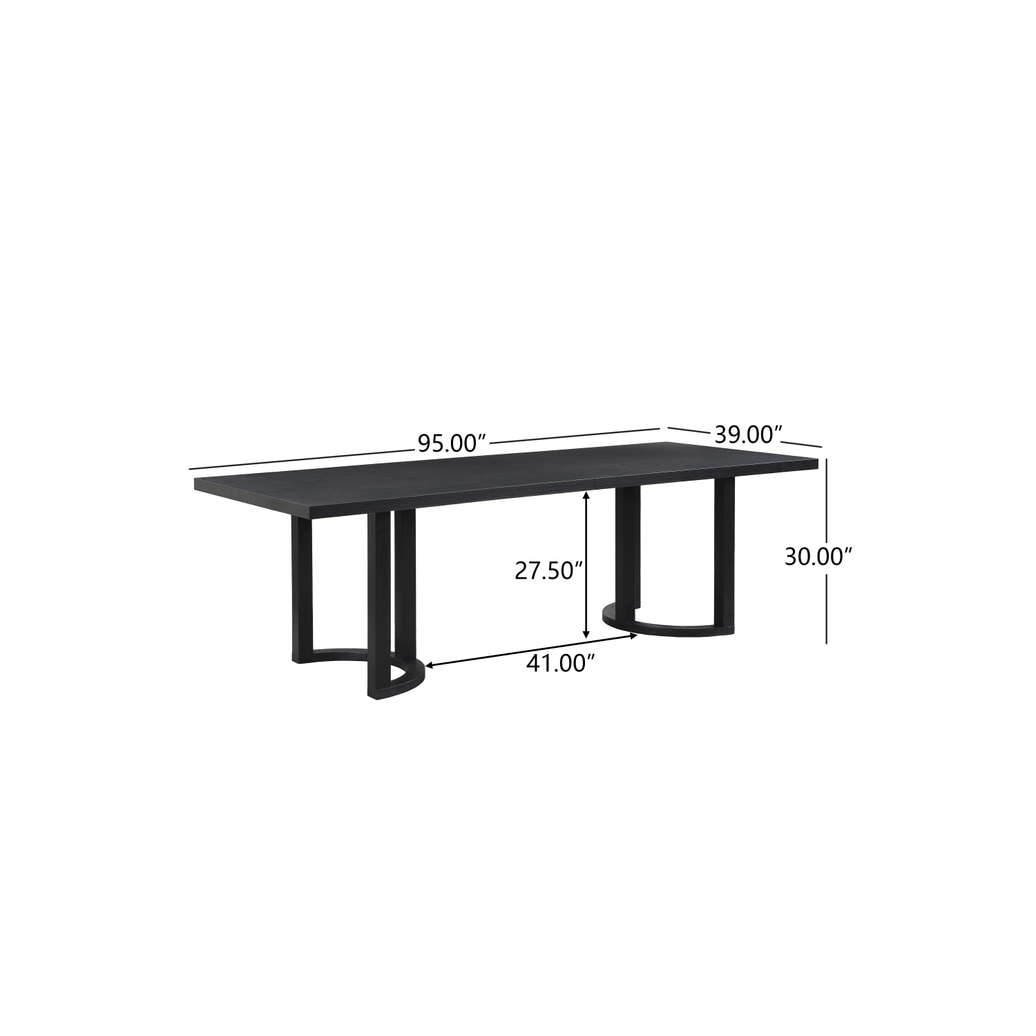 YOULIGHTS 95 Inch Dining Table for 6-8 People, Modern Kitchen Table with U-Shaped Legs, Wooden Rectangular Farmhouse Dinner Furniture for Dining