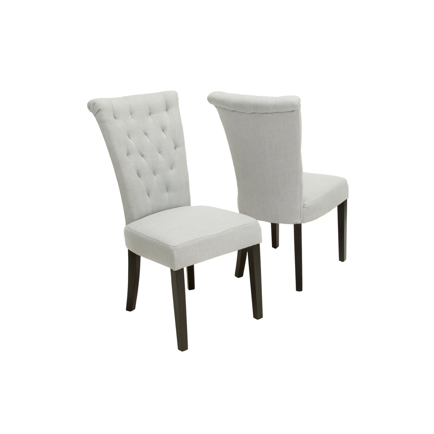 YOULIGHTS Venice Dining Chairs, Premium Rubberwood and Soft Velvet, Perfect for Dining, Office and Any Room, Set of 2, Light Gray