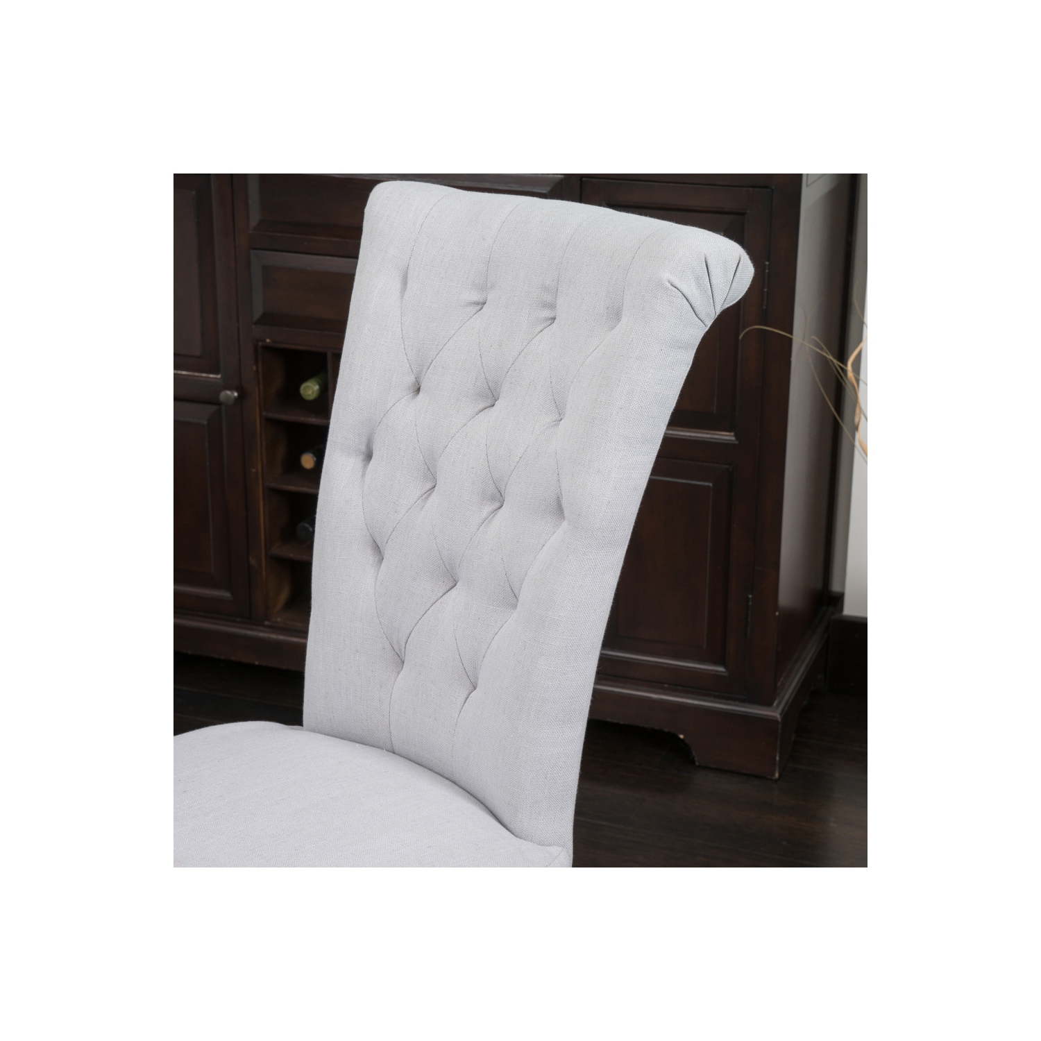 YOULIGHTS Venice Dining Chairs, Premium Rubberwood and Soft Velvet, Perfect for Dining, Office and Any Room, Set of 2, Light Gray