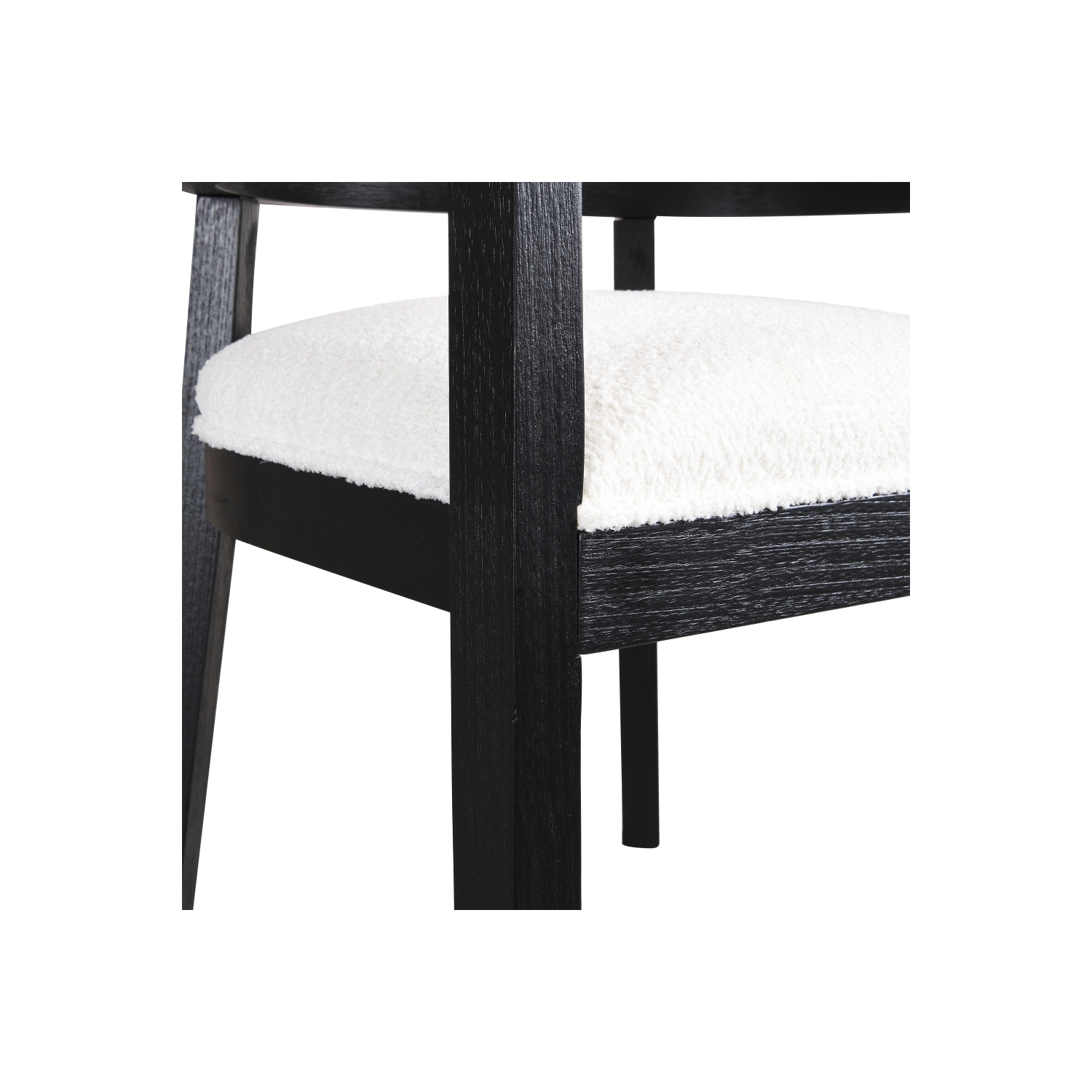 YOULIGHTS 2-Piece Wooden Dining Chair, Kitchen Island Chair, Round Backrest, Rattan Upholstery, Beige+Black