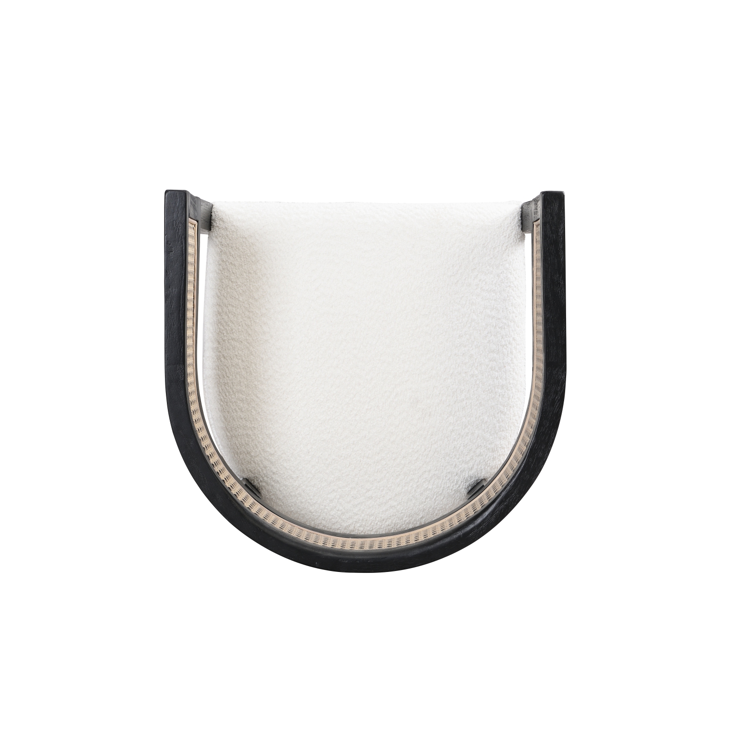 YOULIGHTS 2-Piece Wooden Dining Chair, Kitchen Island Chair, Round Backrest, Rattan Upholstery, Beige+Black