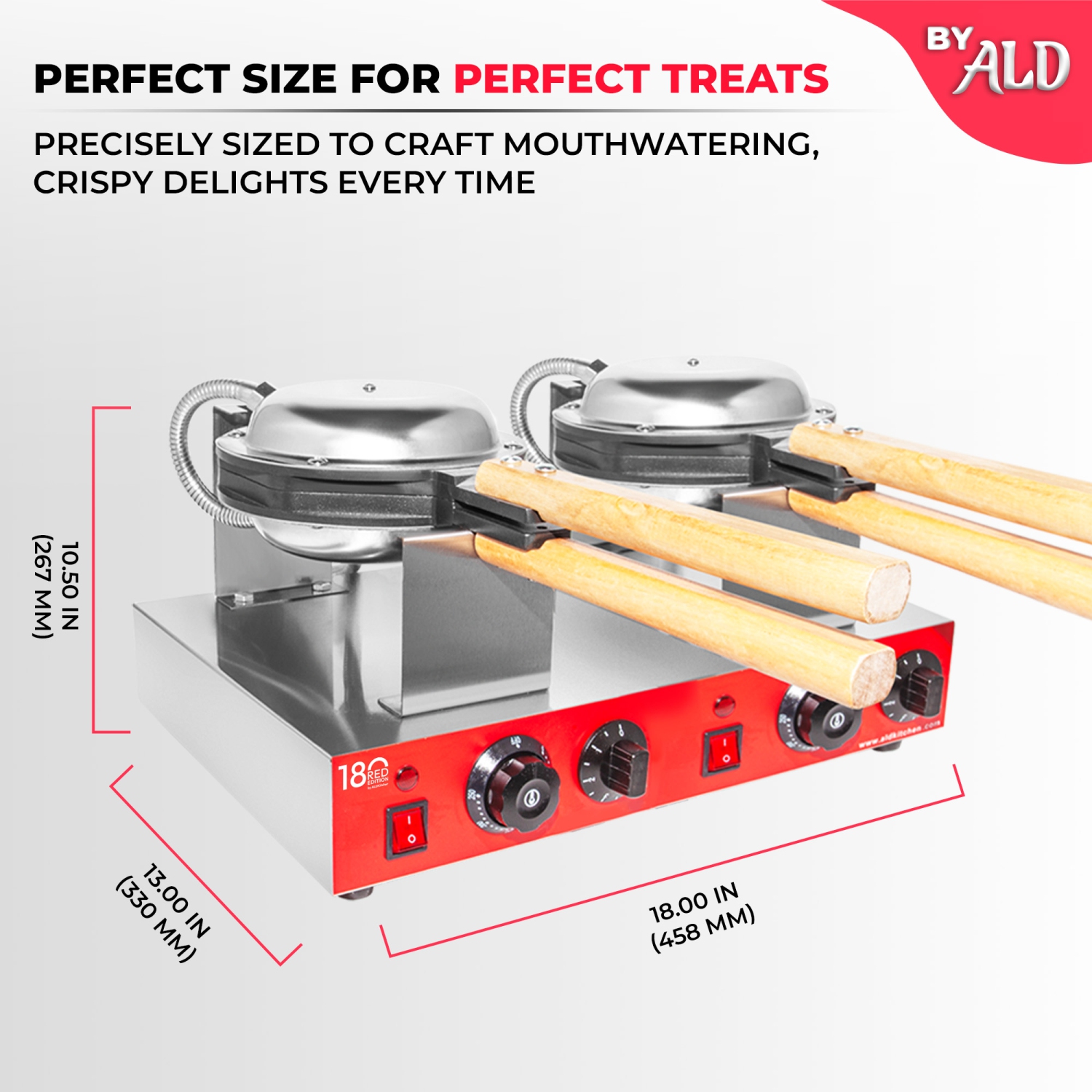 AR-HES30-2 Bubble Waffle Maker | Manual Thermostat | Hexagon Shape Egg Waffle Machine | 2 Large Hong Kong Waffles | 110V