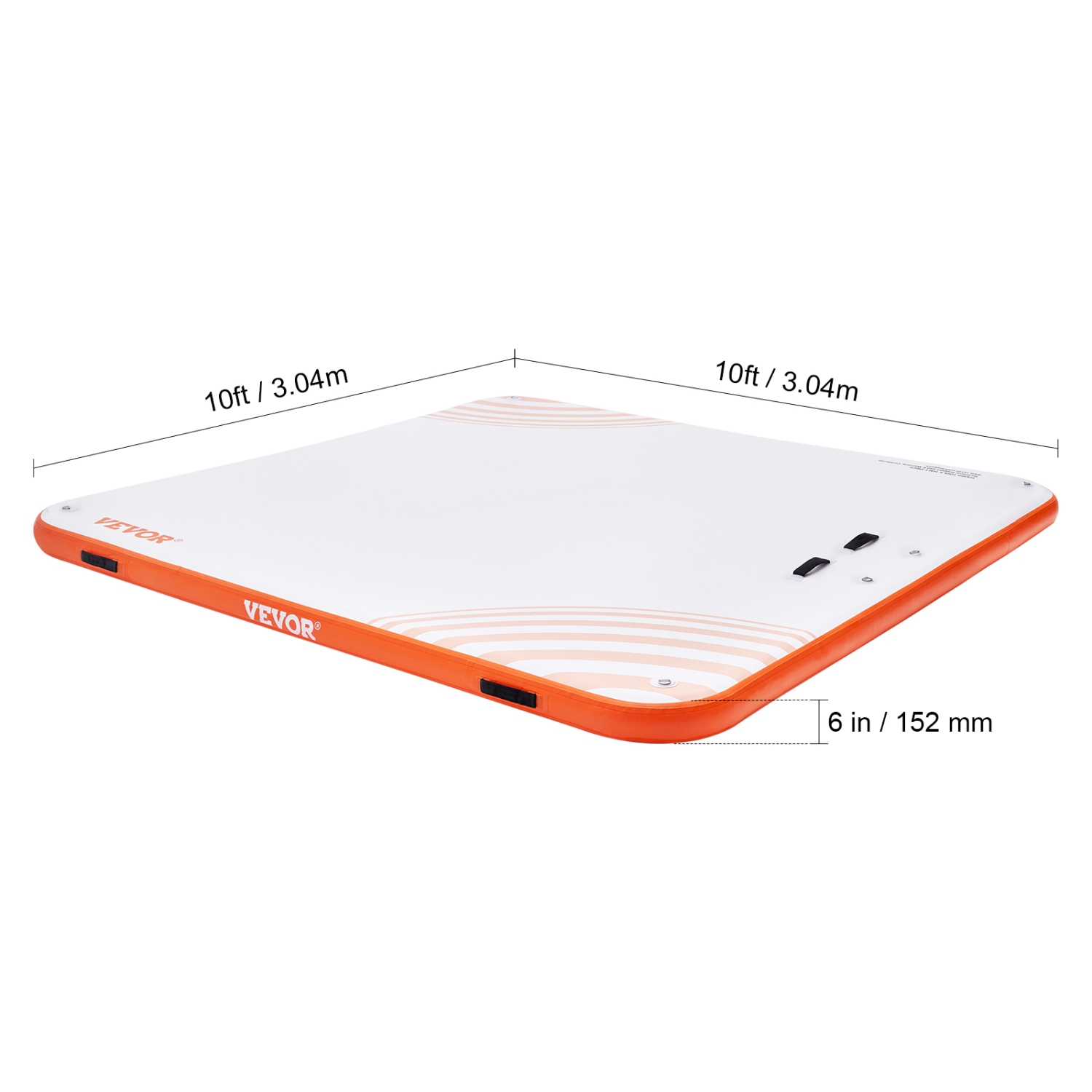 Quai flottant gonflable de 10 x 10 pi VEVOR, plateforme de quai gonflable, tapis de quai flottant antidérapant avec sac de transport pour potasse et