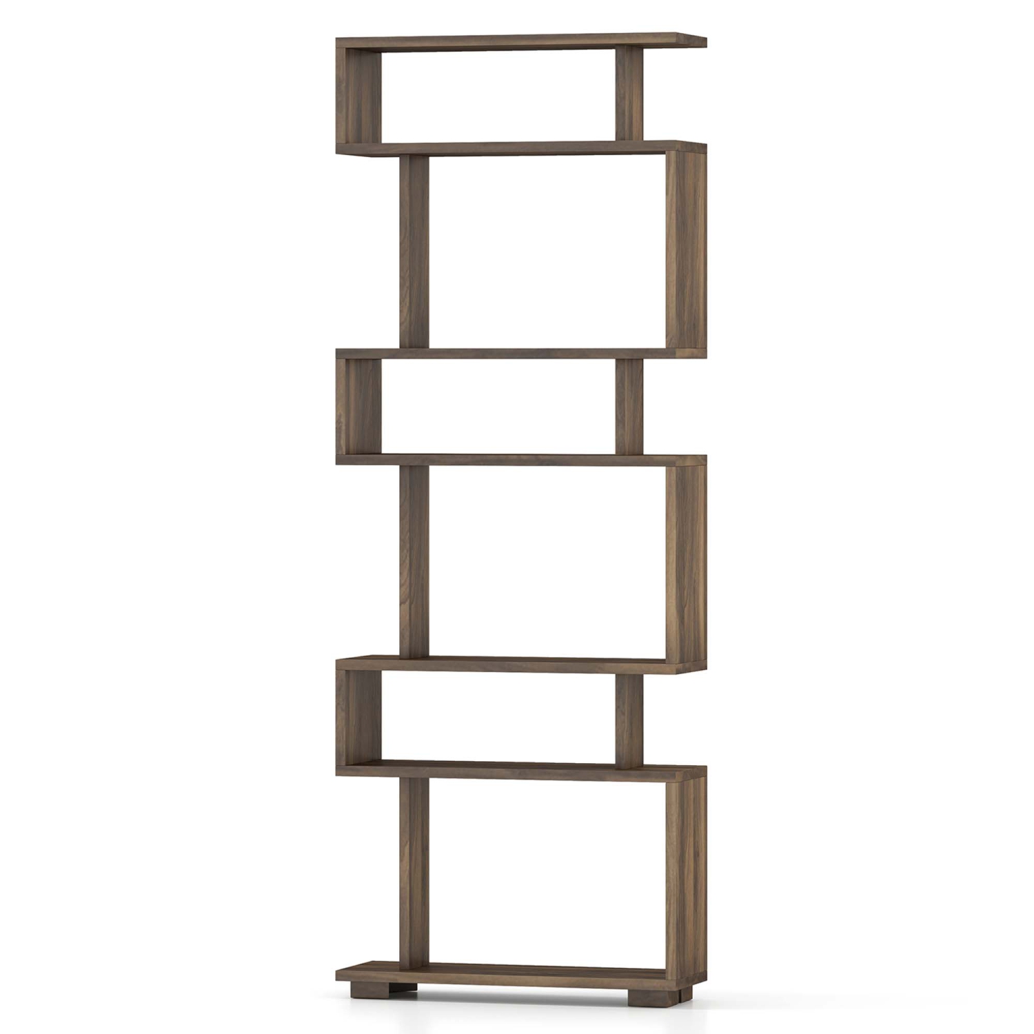 Costway 1 PCS Bookcase 6-Tier Bookshelf with Anti-Tipping Kit Freestanding Display Shelf Black/White/Brown