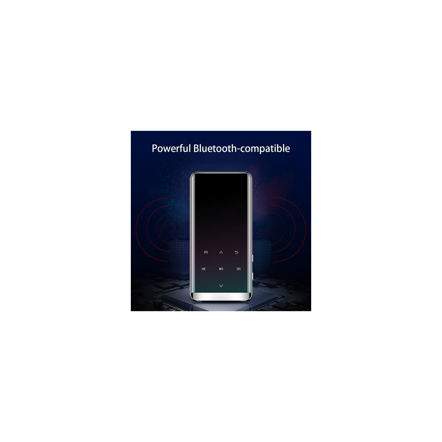 Lecteur MP3 multifonction – 7 boutons tactiles, fonction d'enregistrement, lecteur de livres numériques, format compact [32&nbsp;Go--pas Bluetooth]