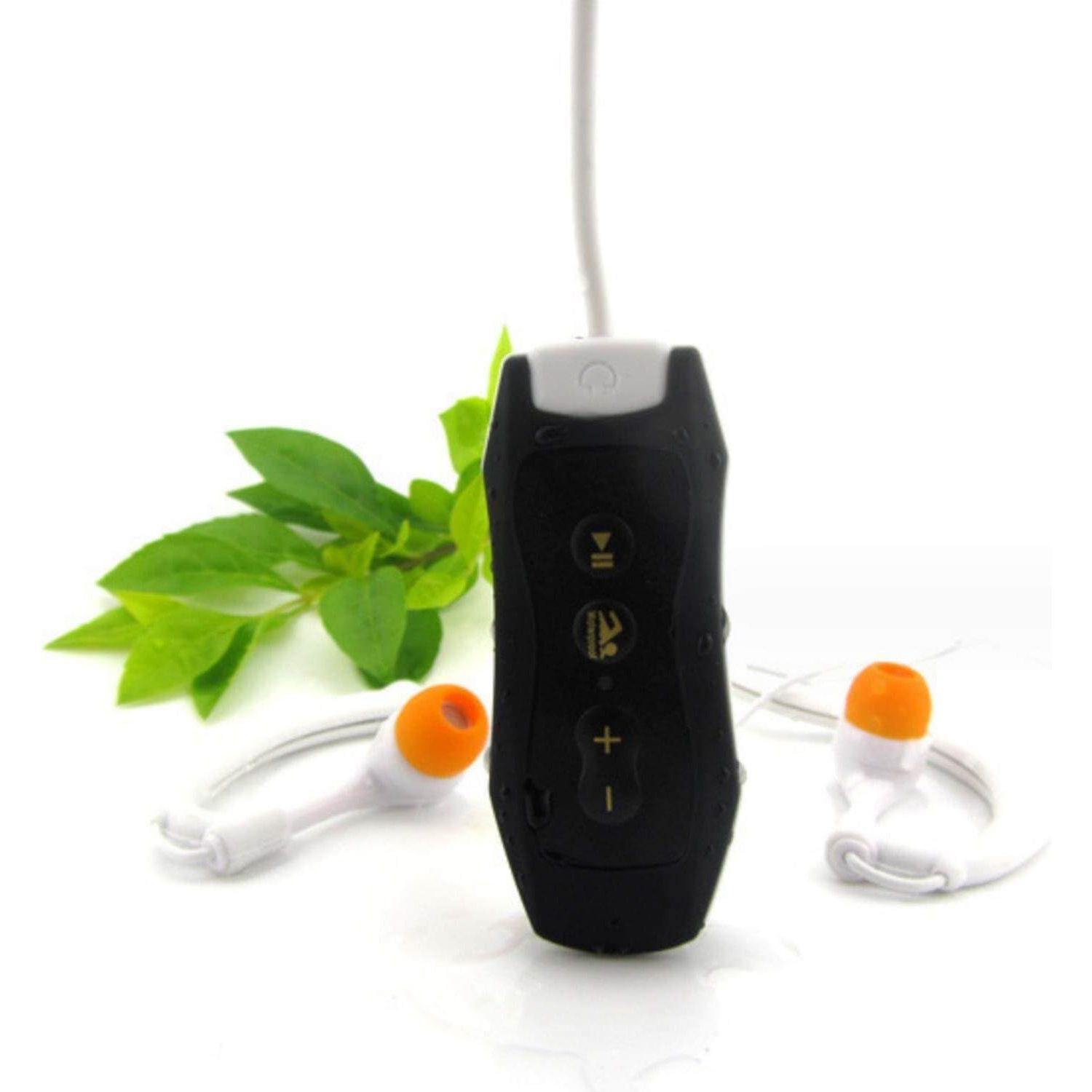 MP3 Music Player HiFi Sound Headband Swimming Diving Clip MP3 with FM IP68 Waterproof USB 2.0 Swimming Running [Black]