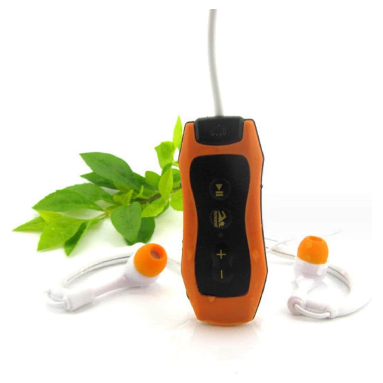 Lecteur de musique MP3 Son haute-fidélité Serre-tête Natation Plongée MP3 avec FM IP68 étanche USB 2,0 Natation Running [Orange]