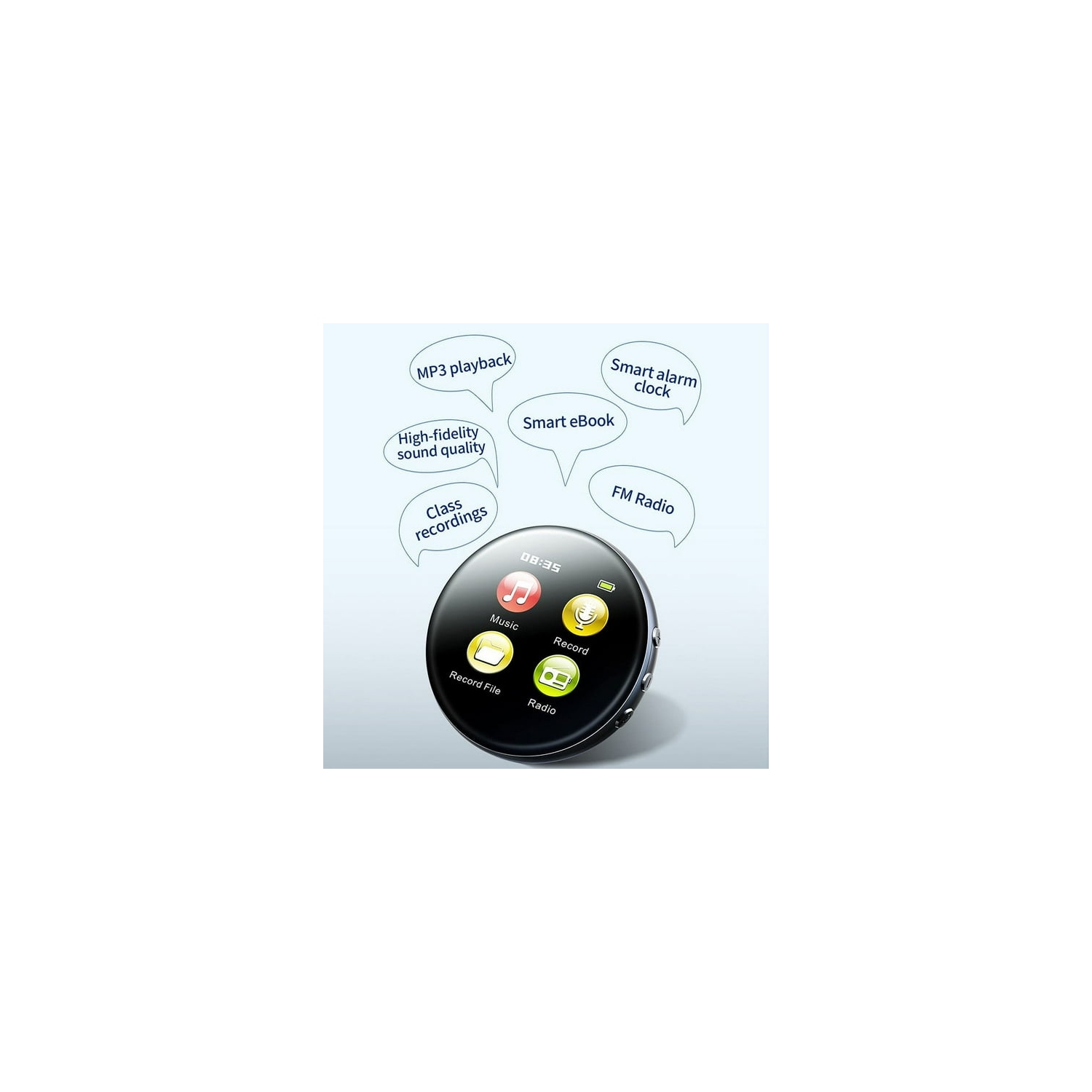 Pocket-sized multifunctional player Mini MP3 player - alarm clock, large storage space, simple and easy-to-use interface 32GB