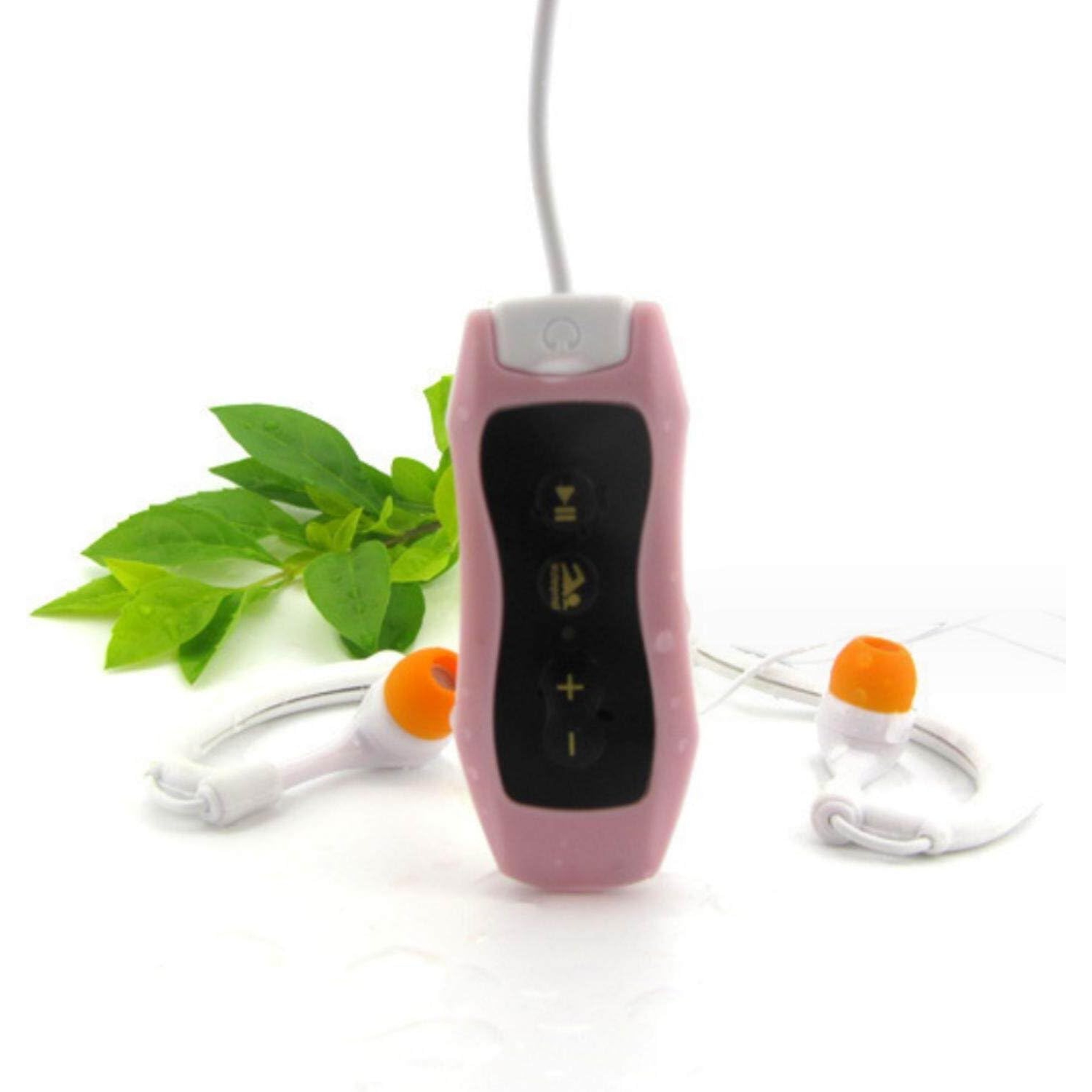 Lecteur de musique MP3 Son haute-fidélité Serre-tête Natation Plongée MP3 avec FM IP68 étanche USB 2,0 Natation Running [Rose]