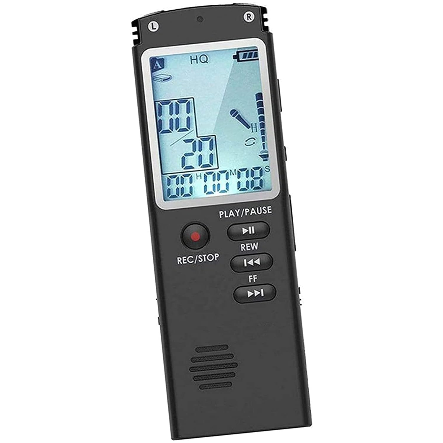 Enregistreur vocal numérique de 64&nbsp;Go avec lecture, rechargeable par USB - Enregistreur de bandes pour les conférences, les réunions, les