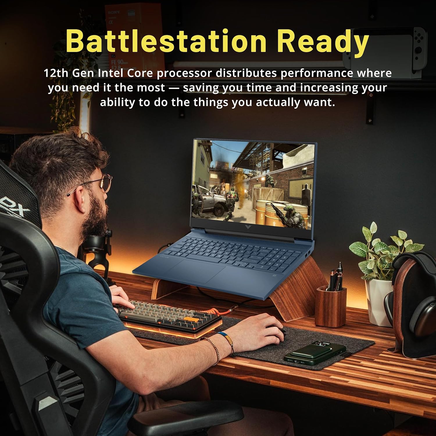 Refurbished - HP Victus 16.1" FHD IPS Gaming Laptop, Intel i5-11400H, 512GB SSD, 16GB RAM, GeForce RTX 3050, Backlit KB, B&O Audio, Fast Charge,