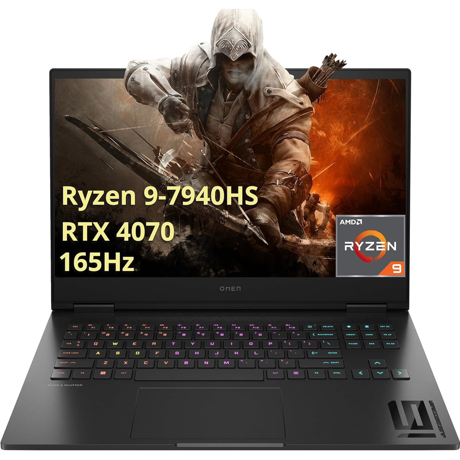 Refurbished (Excellent) - HP OMEN 16" FHD 165Hz Gaming Laptop, AMD Ryzen 9 7940HS, NVIDIA GeForce RTX 4070, 2TB SSD, 64GB DDR5, 4-Zone RGB Backlit KB, Wi-Fi 6E, Win 11 Pro