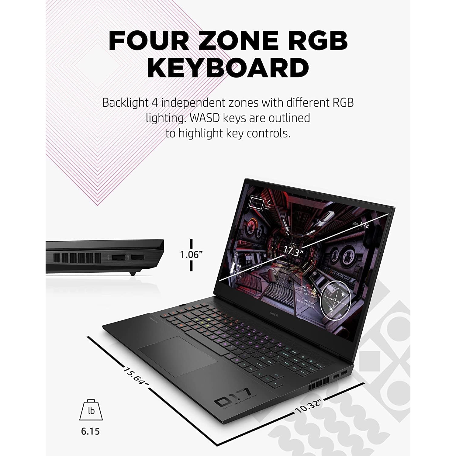 Refurbished - HP Omen Gaming Laptop, 17.3-inch FHD 144Hz, 2TB SSD, i7-11800H, 8-Core Up to 4.6GHz, 64GB RAM, NVIDIA GeForce RTX 3060, RGB Keyboard,