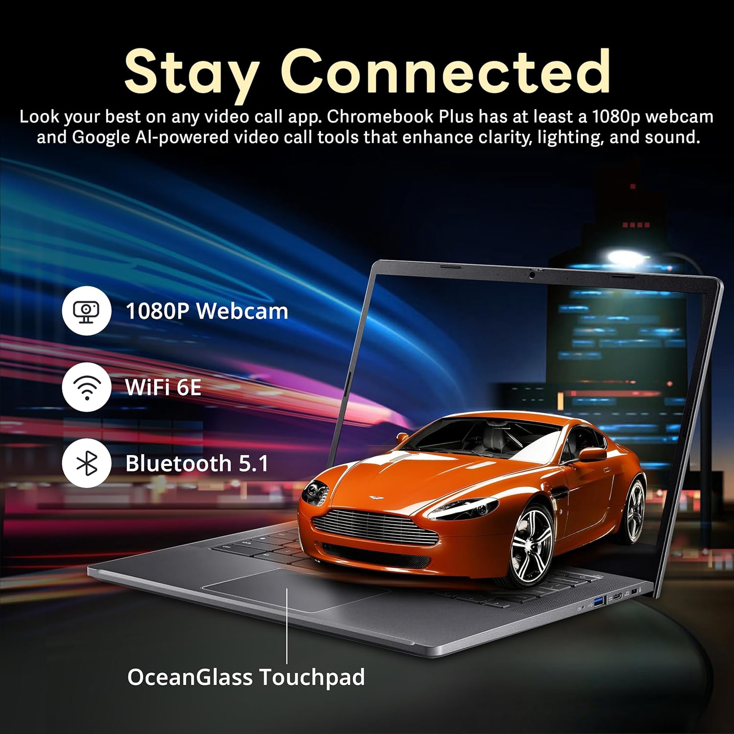 Open Box - Acer Chromebook Plus 14" FHD Touchscreen Laptop, Intel i3-N305 Processor, 512GB SSD, 8GB LPDDR5 RAM, Intel UHD Graphics, 1080p Webcam,