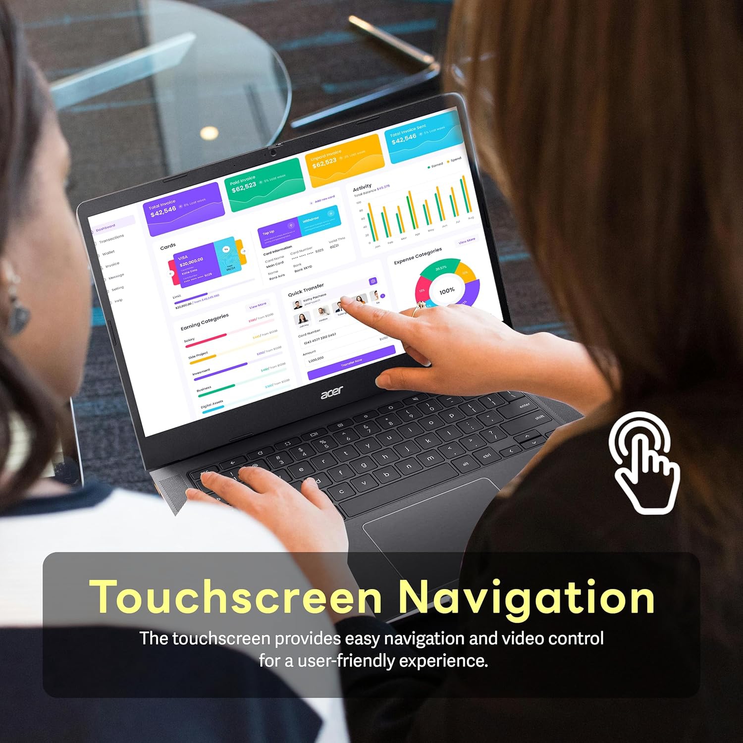 Open Box - Acer Chromebook Plus 14" FHD Touchscreen Laptop, Intel i3-N305 Processor, 512GB SSD, 8GB LPDDR5 RAM, Intel UHD Graphics, 1080p Webcam,