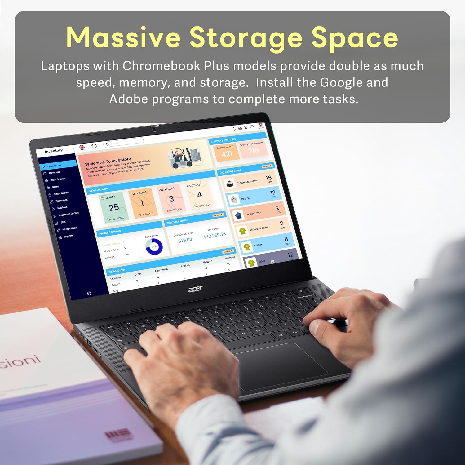 Open Box - Acer Chromebook Plus 14" FHD Touchscreen Laptop, Intel i3-N305 Processor, 512GB SSD, 8GB LPDDR5 RAM, Intel UHD Graphics, 1080p Webcam,