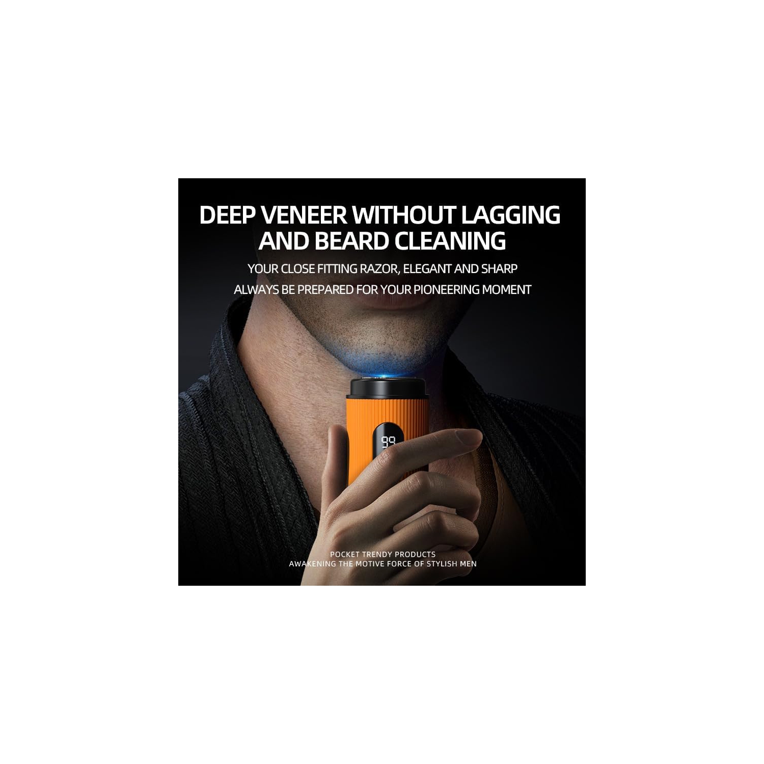 Mini Electric Shaver, Portable Shaver, Portable Shaver Car Full Body Washable Rechargeable - Gray