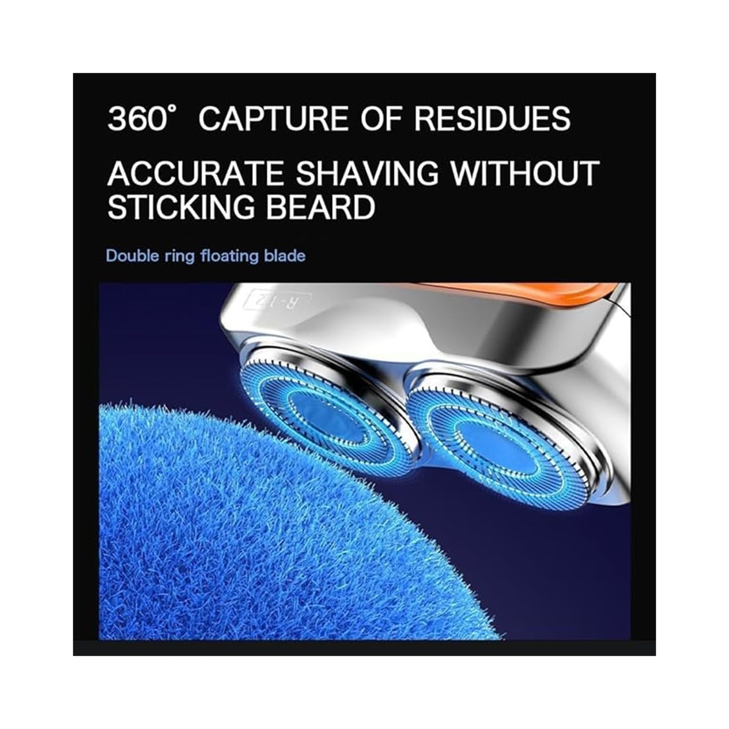 Mini portable electric shaver, men's USB pocket shaver, waterproof rechargeable double head shaver, wet and dry electric shaver-orange