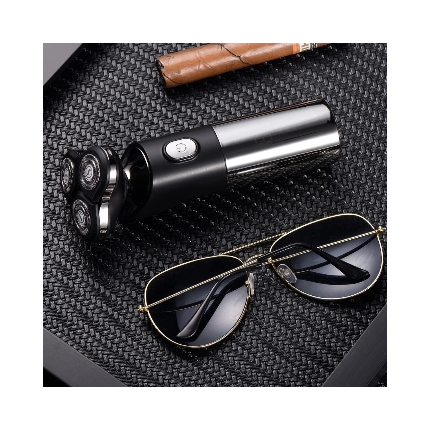 Rasoir électrique pour hommes, rasoir électrique étanche, rasoir rotatif pour hommes, tondeuse à barbe sans fil, chargeur USB, rasoir de voyage avec